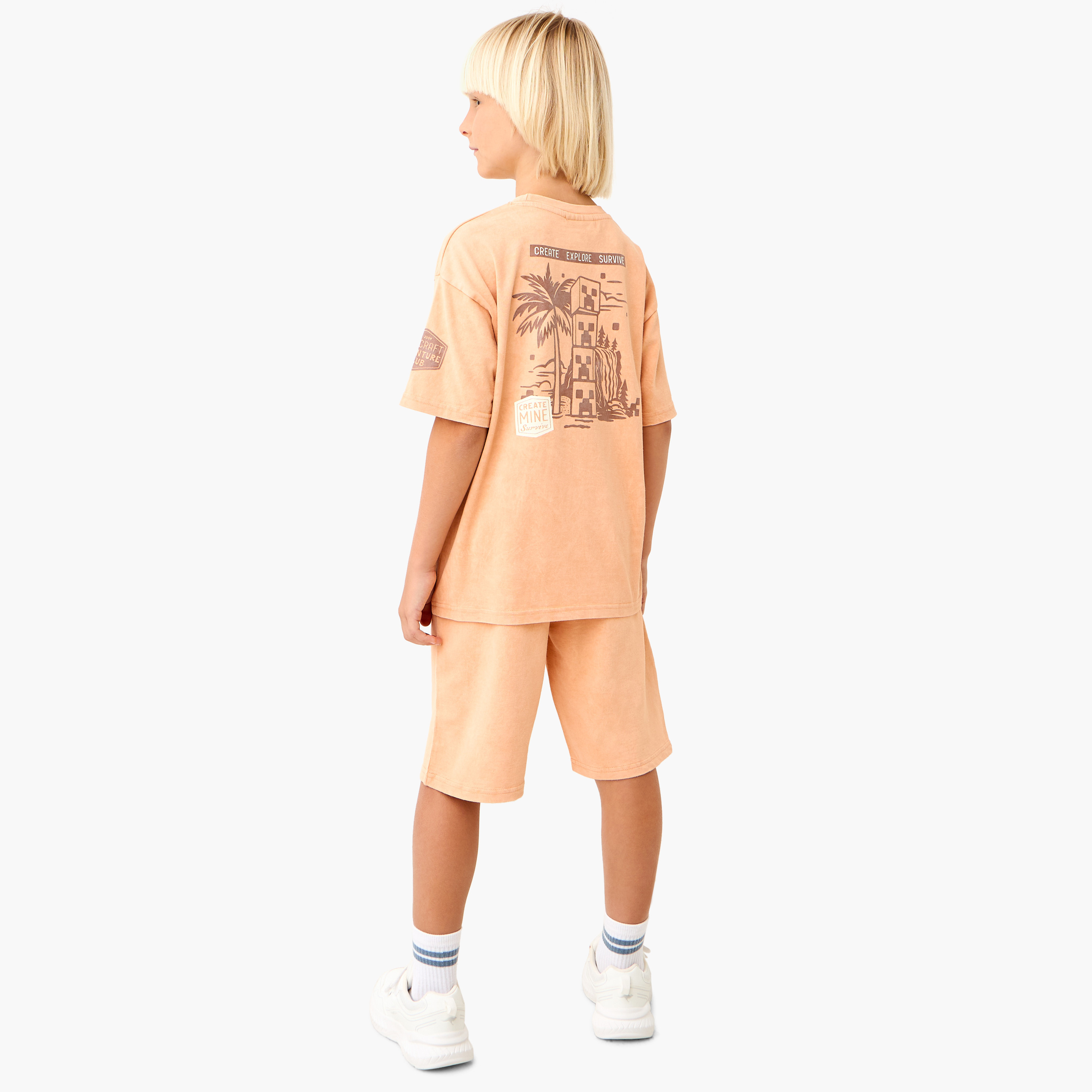 طقم شورت وتيشيرت بطبعات ماينكرافت-boys-clothing-setsandcoords-image-4
