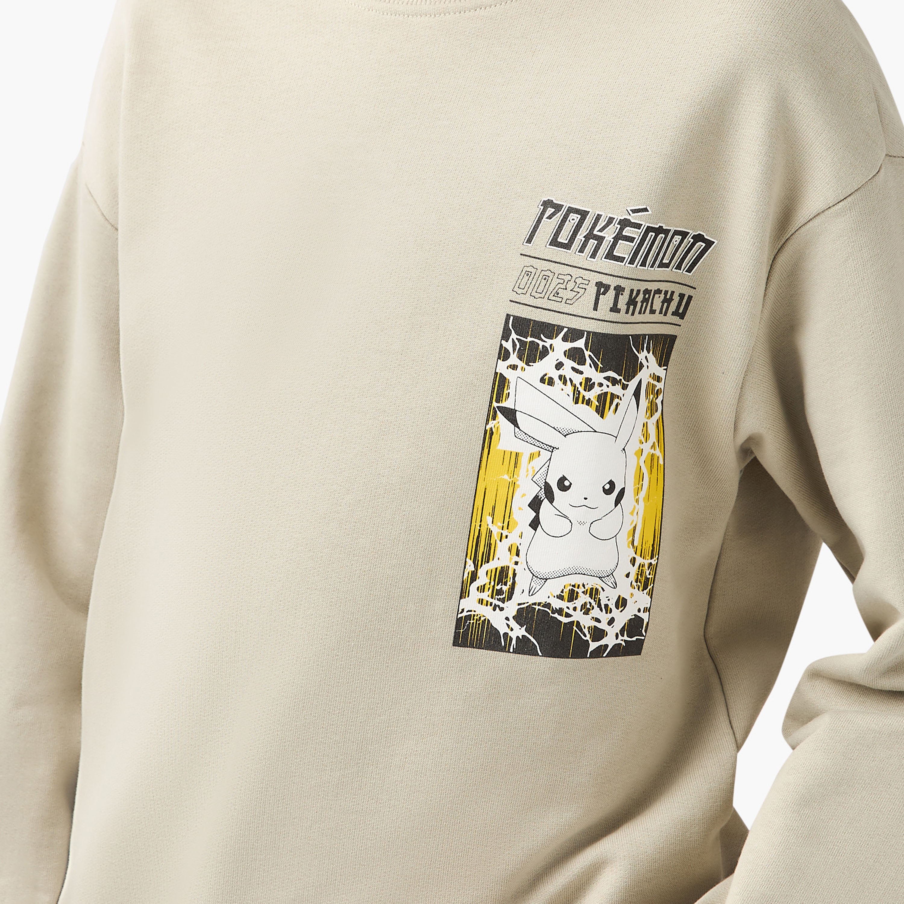 Pokemon Pikachu Crew Neck Sweatshirt with Long Sleeves-boys-clothing-sweatshirts-image-4