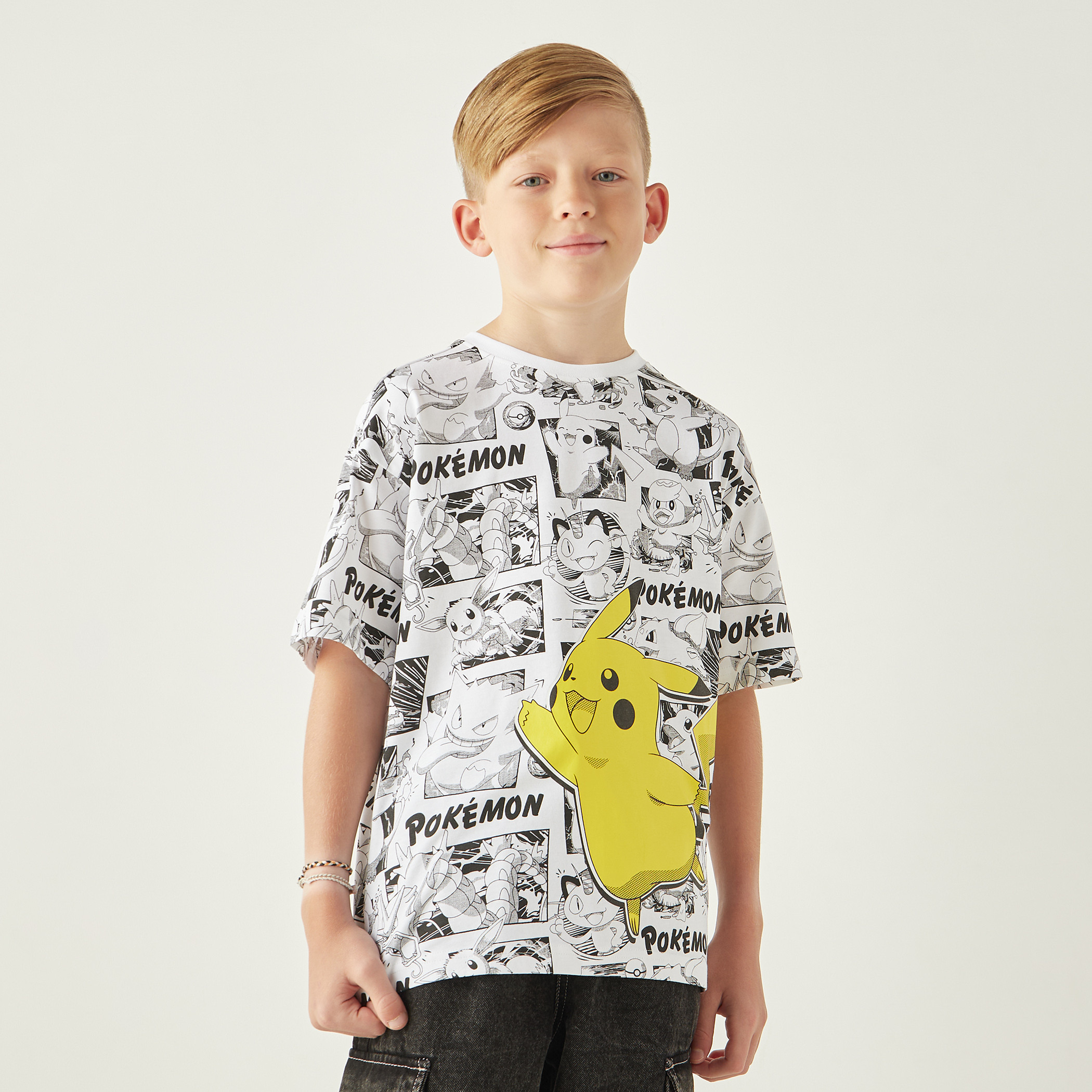 Pokemon Printed T-shirt with Short Sleeves and Crew Neck-boys-clothing-tshirtsandpolos-image-1
