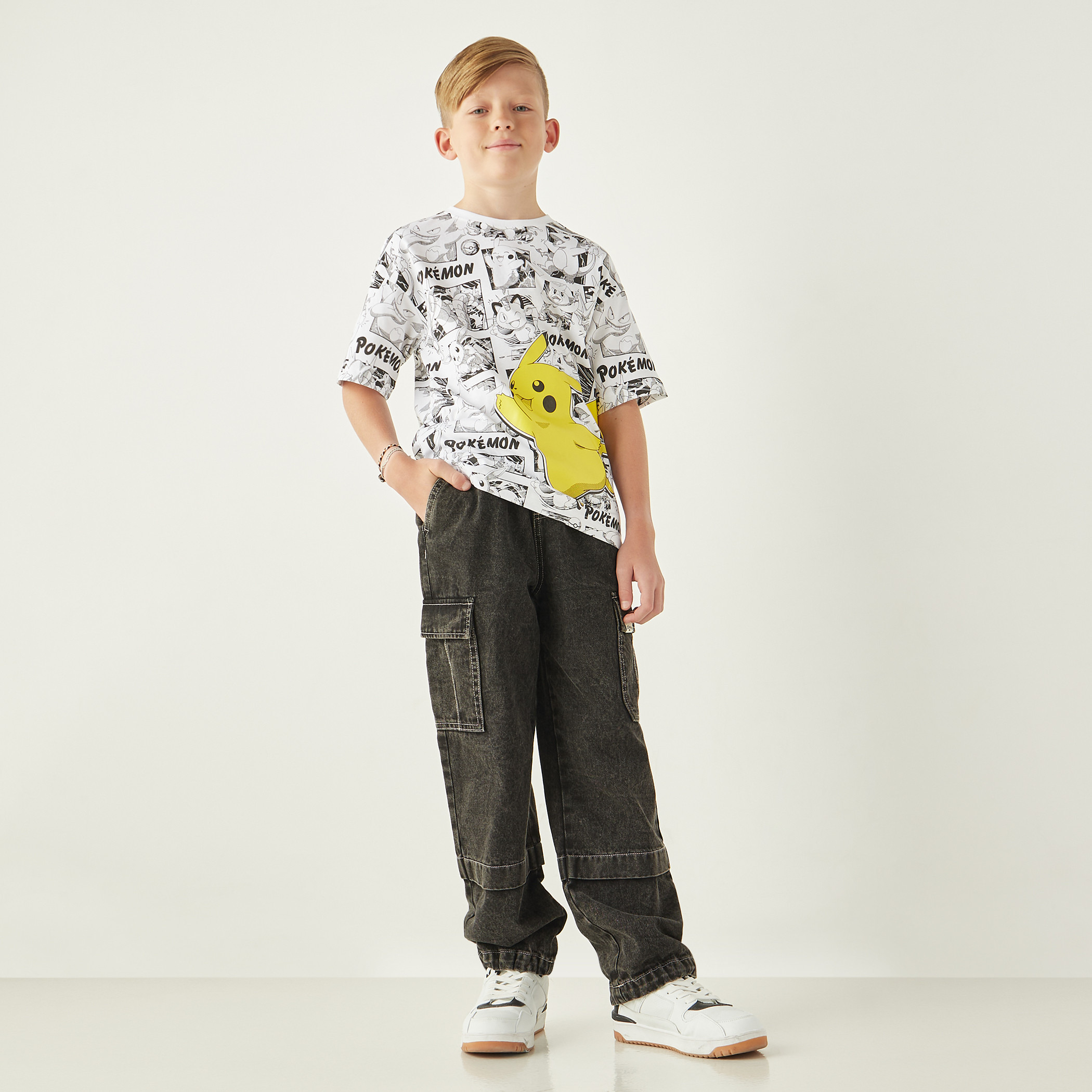 Pokemon Printed T-shirt with Short Sleeves and Crew Neck-boys-clothing-tshirtsandpolos-image-2