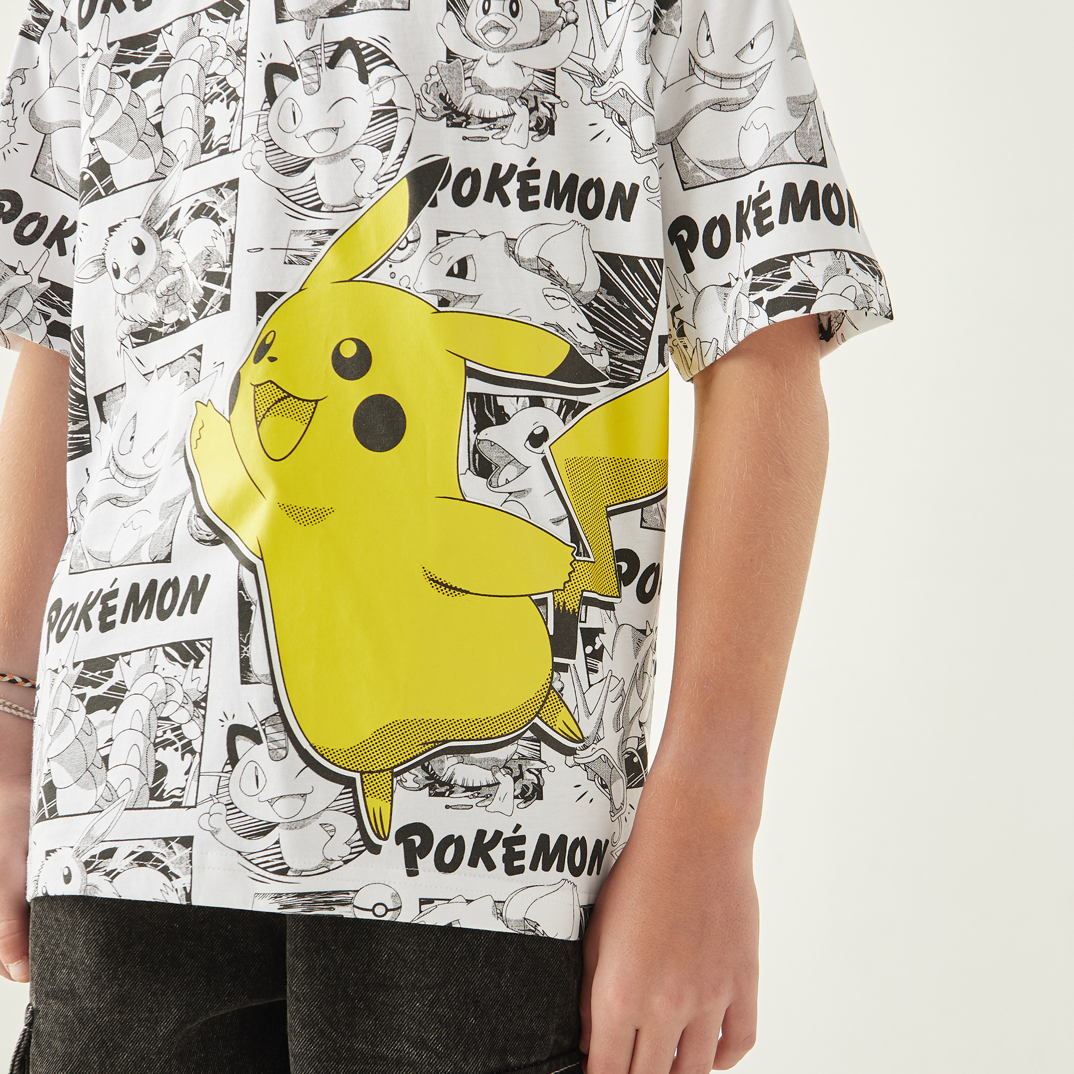 Pokemon Printed T-shirt with Short Sleeves and Crew Neck-boys-clothing-tshirtsandpolos-image-3