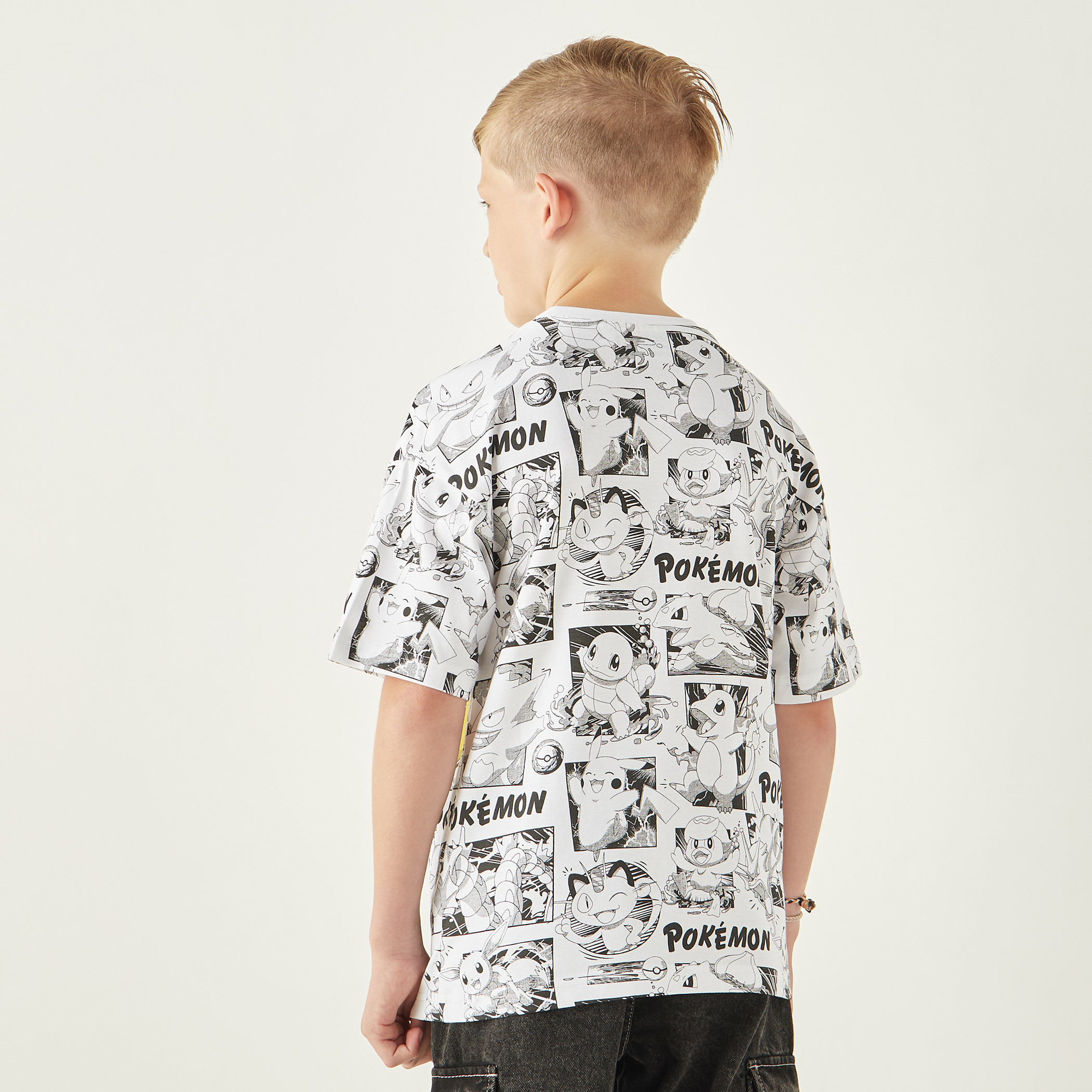 Pokemon Printed T-shirt with Short Sleeves and Crew Neck-boys-clothing-tshirtsandpolos-image-4