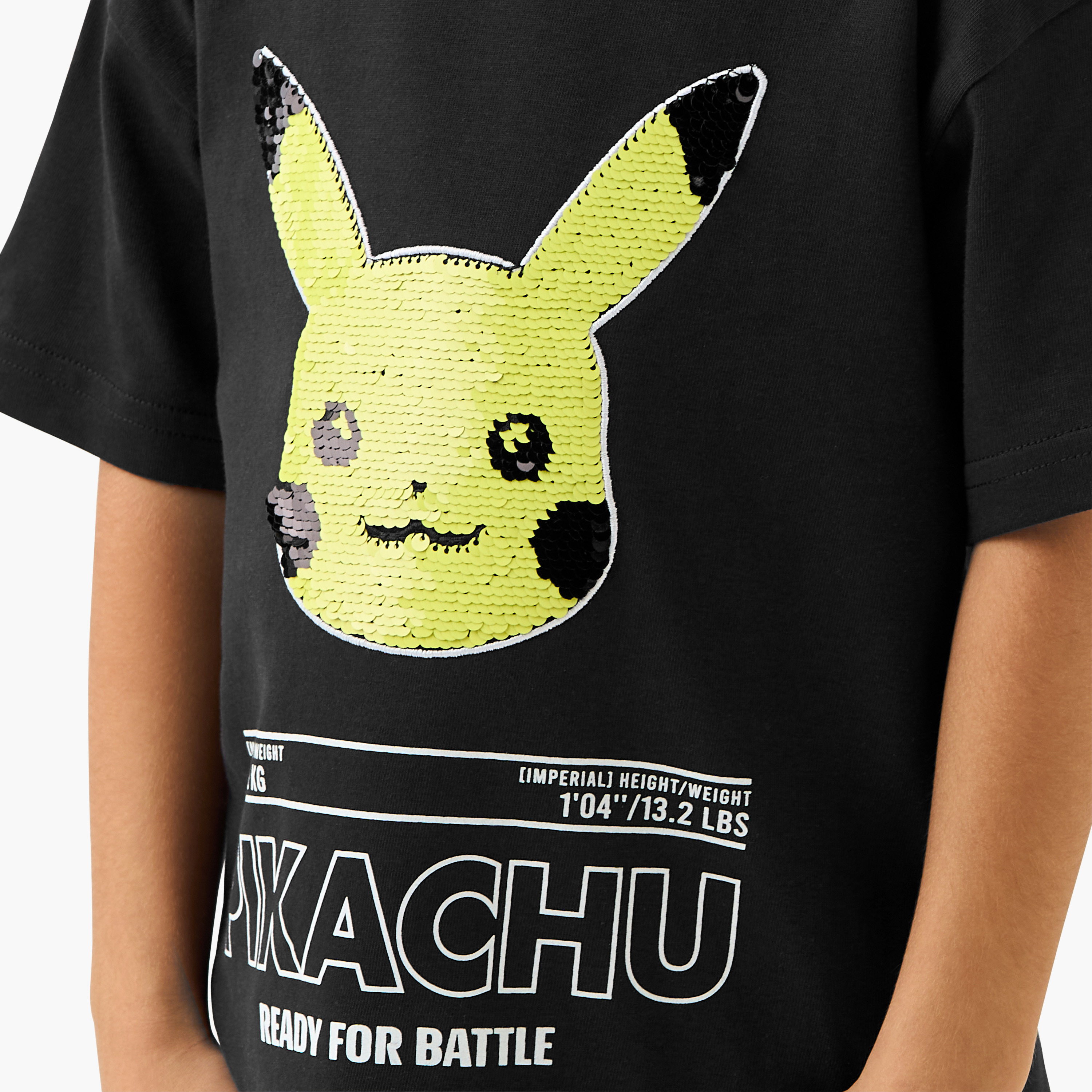 Pokemon Pikachu Print Crew Neck T-shirt with Short Sleeves Online ...