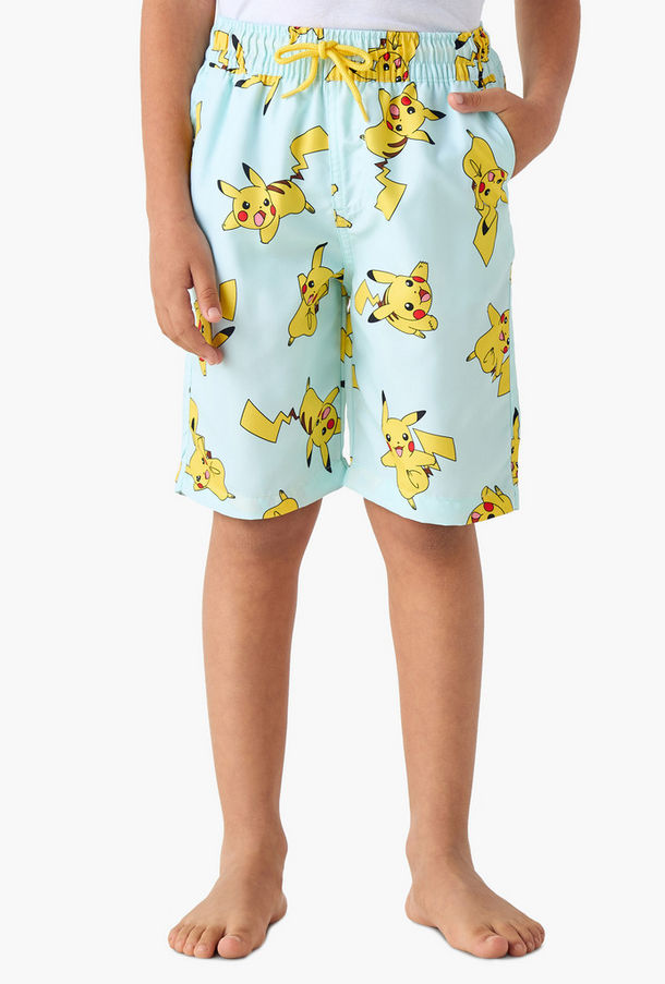 شورت سباحة بطبعات بوكيمون ورباط إغلاق-boys-clothing-sportswear-image-1