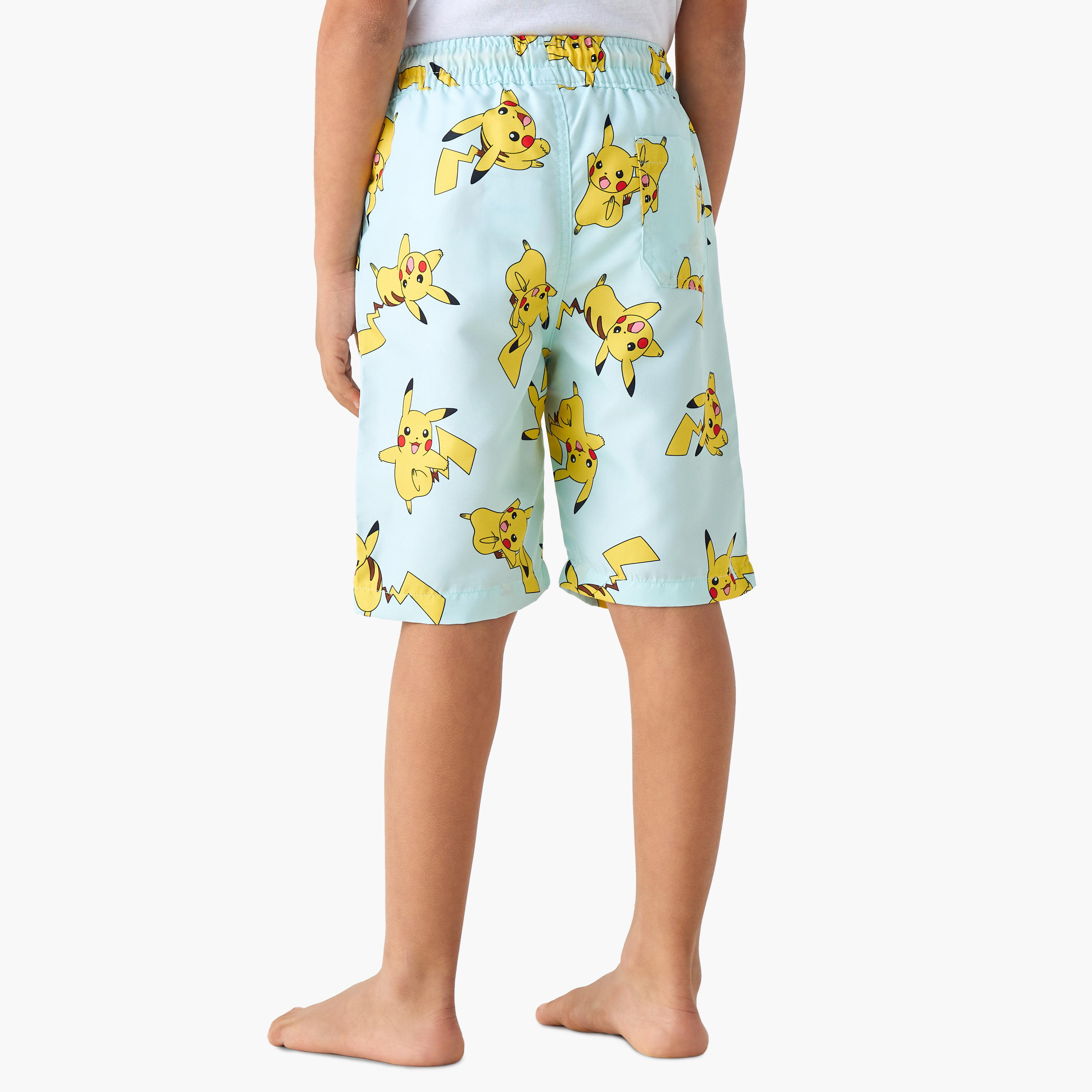 Pokemon Print Swim Shorts with Drawstring Closure-sports-boys-clothing-swimwear-image-3