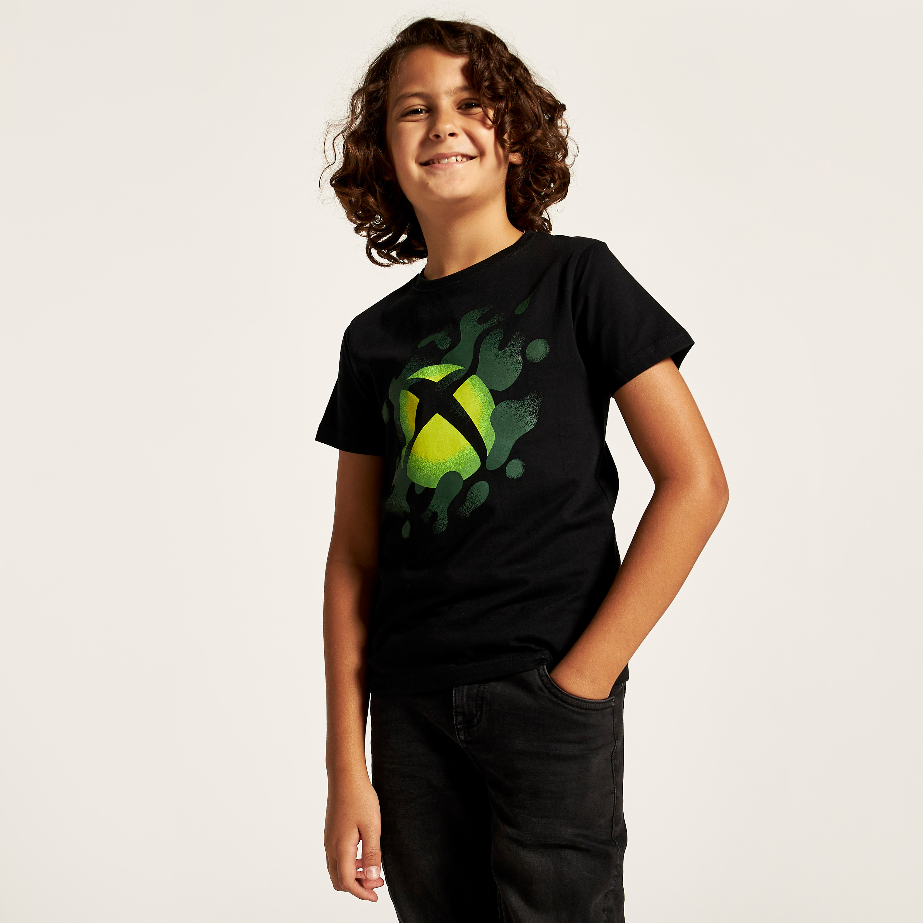 تيشيرت بياقة ضيّقة وأكمام قصيرة وطبعات من أكس بوكس-boys-clothing-tshirtsandpolos-image-2