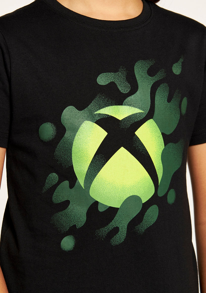 Xbox Printed Crew Neck T-shirt with Short Sleeves-T Shirts-image-2