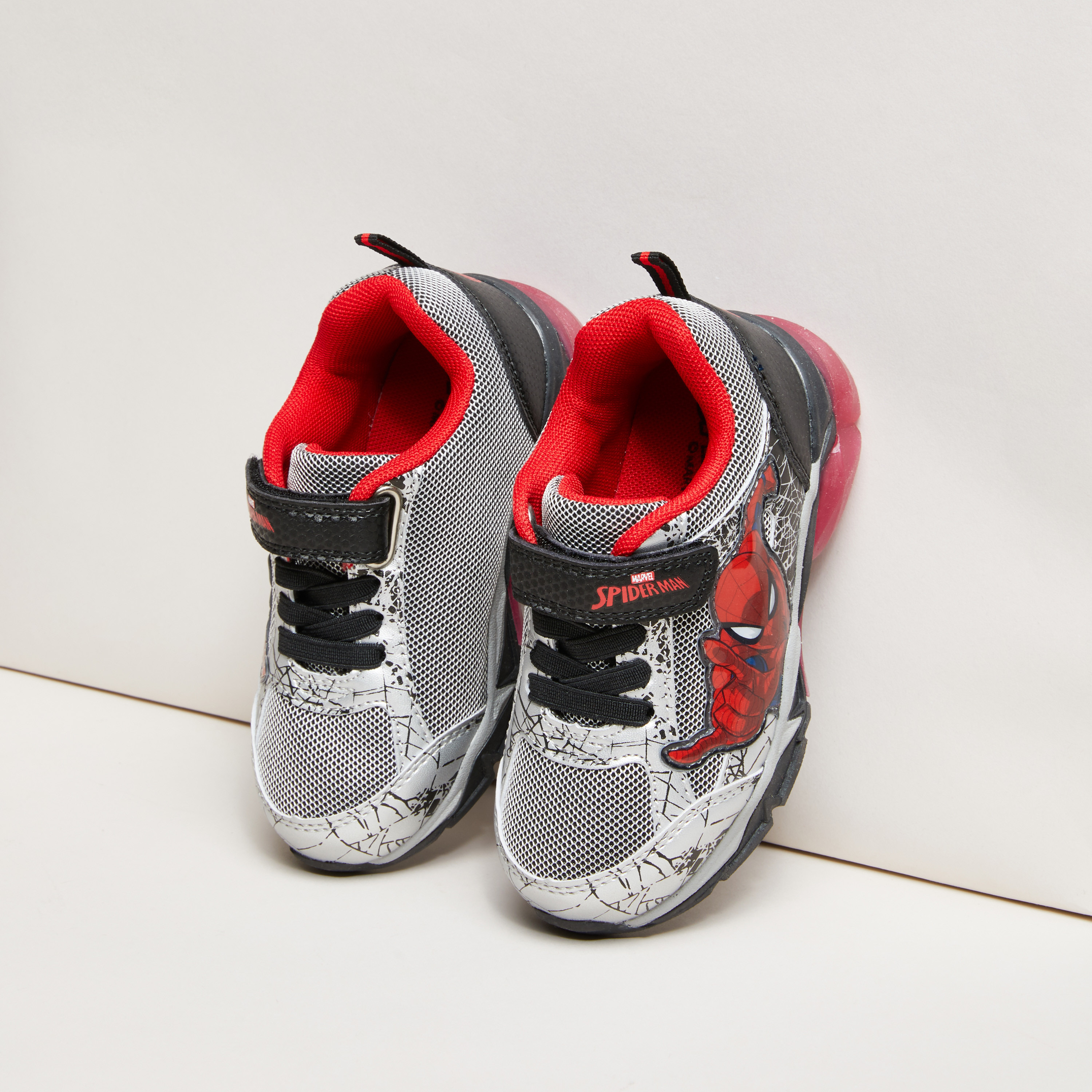 Spider-Man Printed Sneakers with Hook and Loop Closure-boys-shoes-loafers-image-2
