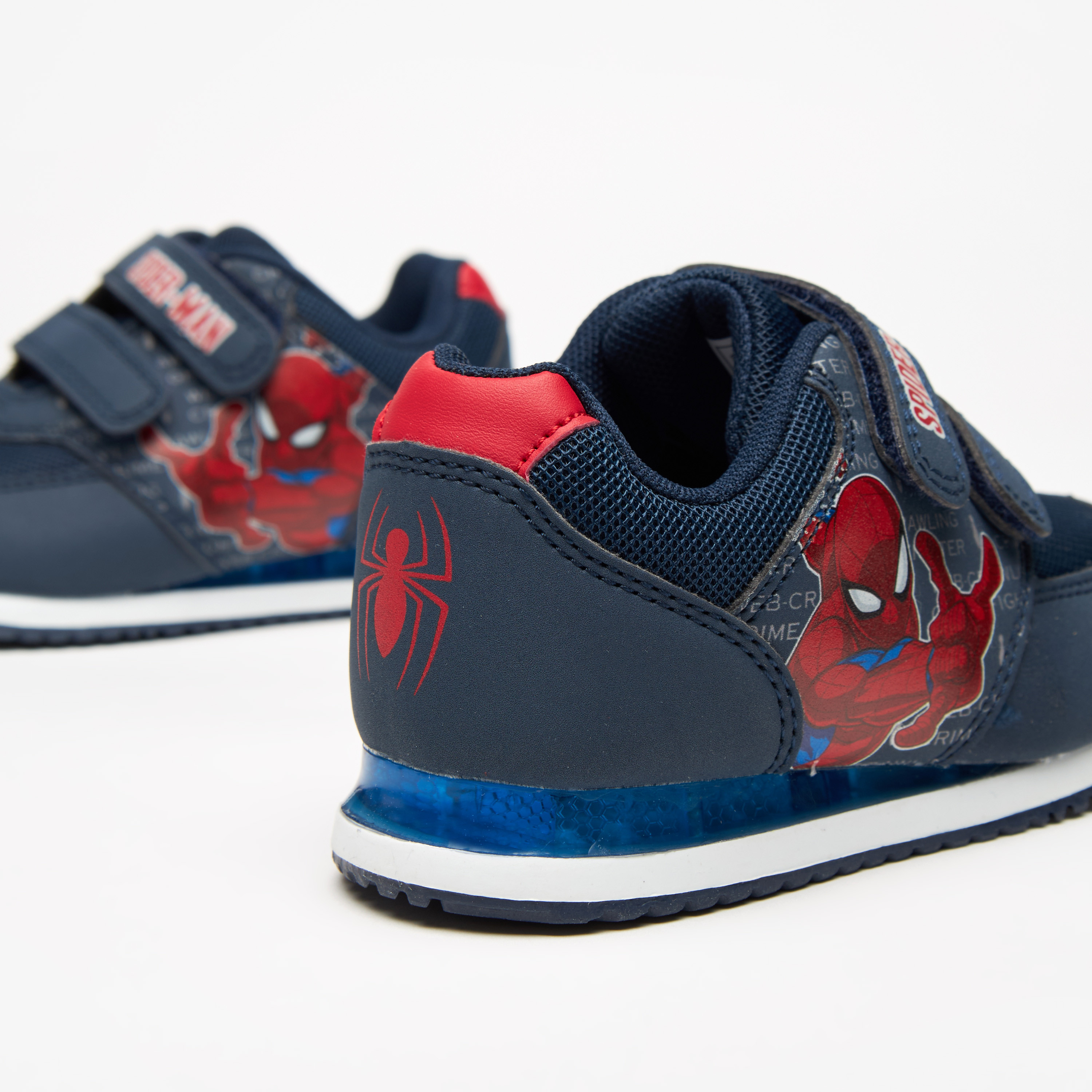 Marvel Spider Man Print Sneakers with Hook and Loop Closure