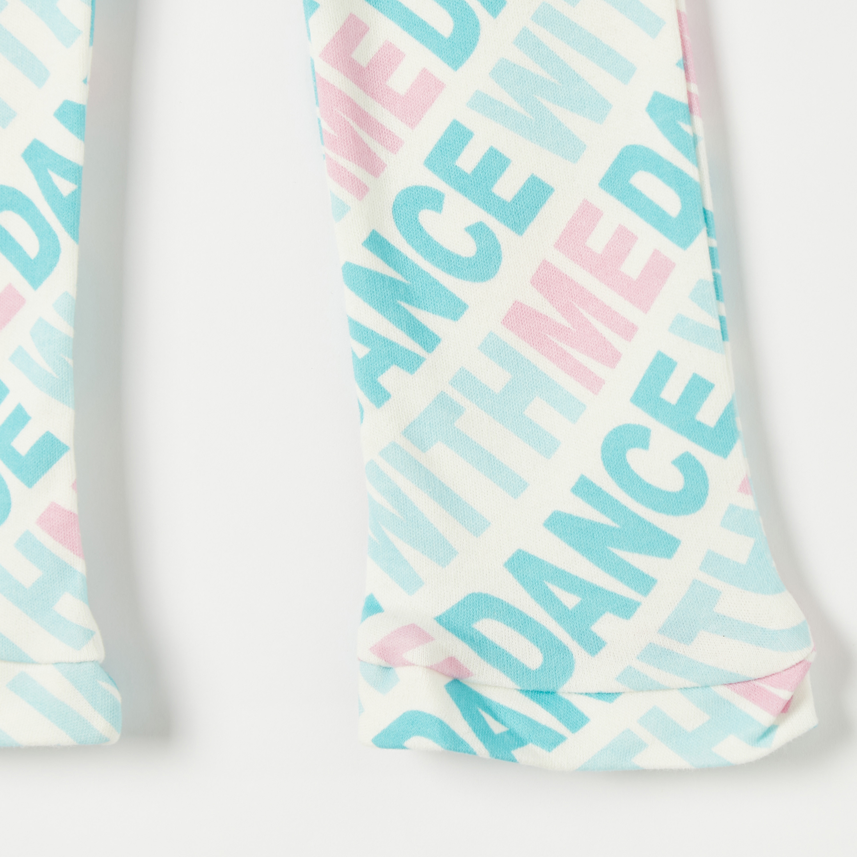 Juniors All-Over Slogan Print Pants with Elasticated Waistband-baby-girls-clothing-bottoms-trousers-image-3