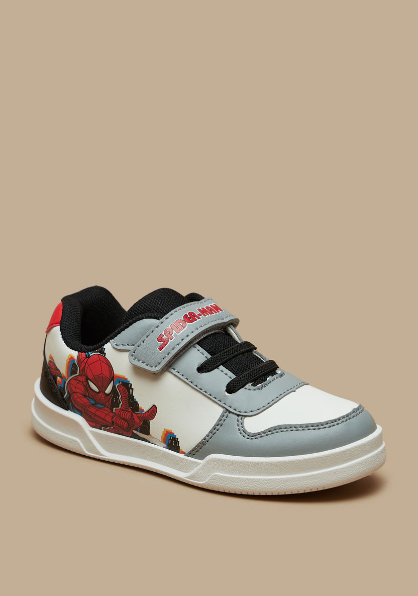 Spider-Man Print Sneakers with Hook and Loop Closure-Boy%27s Sneakers-image-0