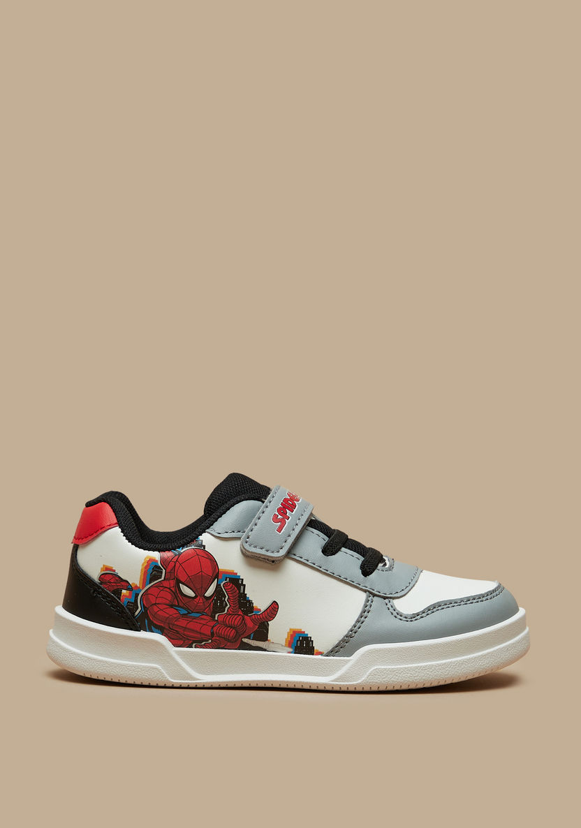 Spider-Man Print Sneakers with Hook and Loop Closure-Boy%27s Sneakers-image-1