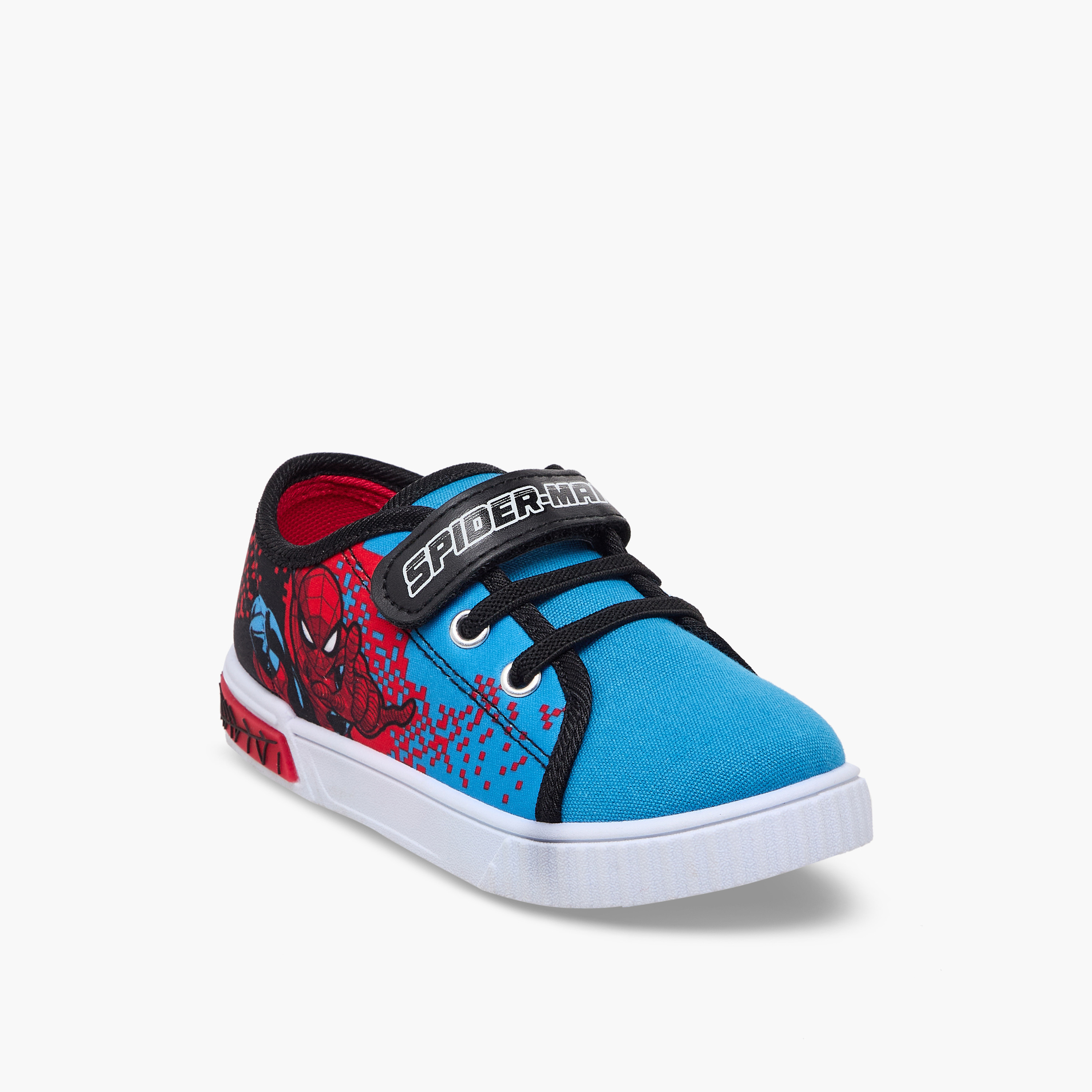حذاء سنيكرز طول الكاحل بشريط إغلاق لاصق وطبعات سبايدرمان للأولاد من مارفل-boys-shoes-sneakers-image-2