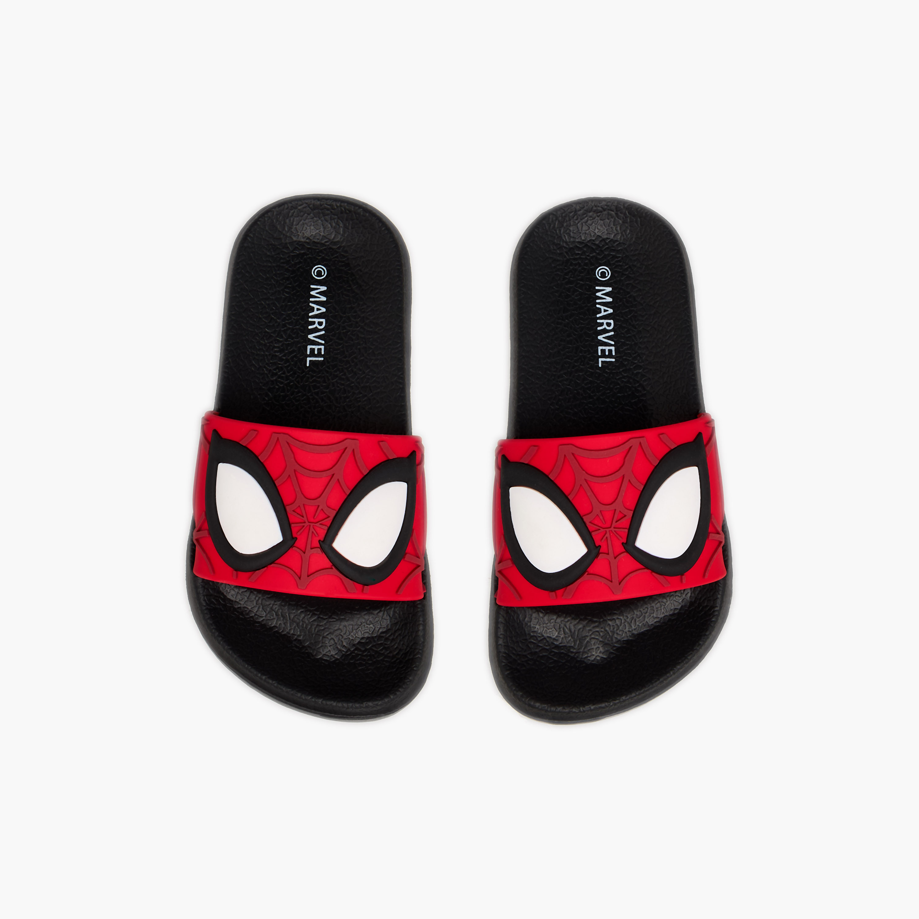 Boys Spider-Man Embossed Slides-boys-shoes-sandals-image-1