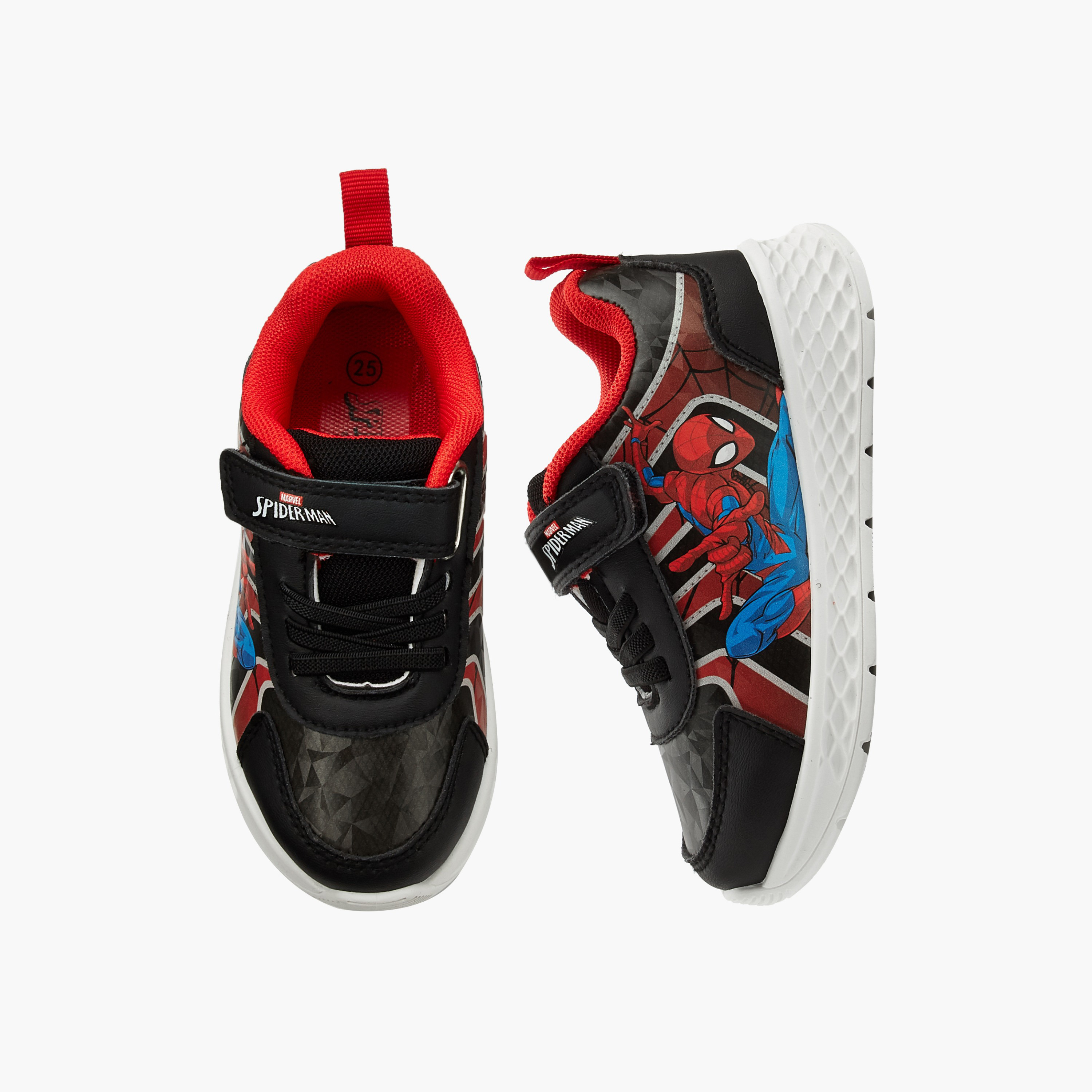 حذاء سنيكرز طول الكاحل بطبعات سبايدرمان للأولاد من مارفل-boys-shoes-sneakers-image-1
