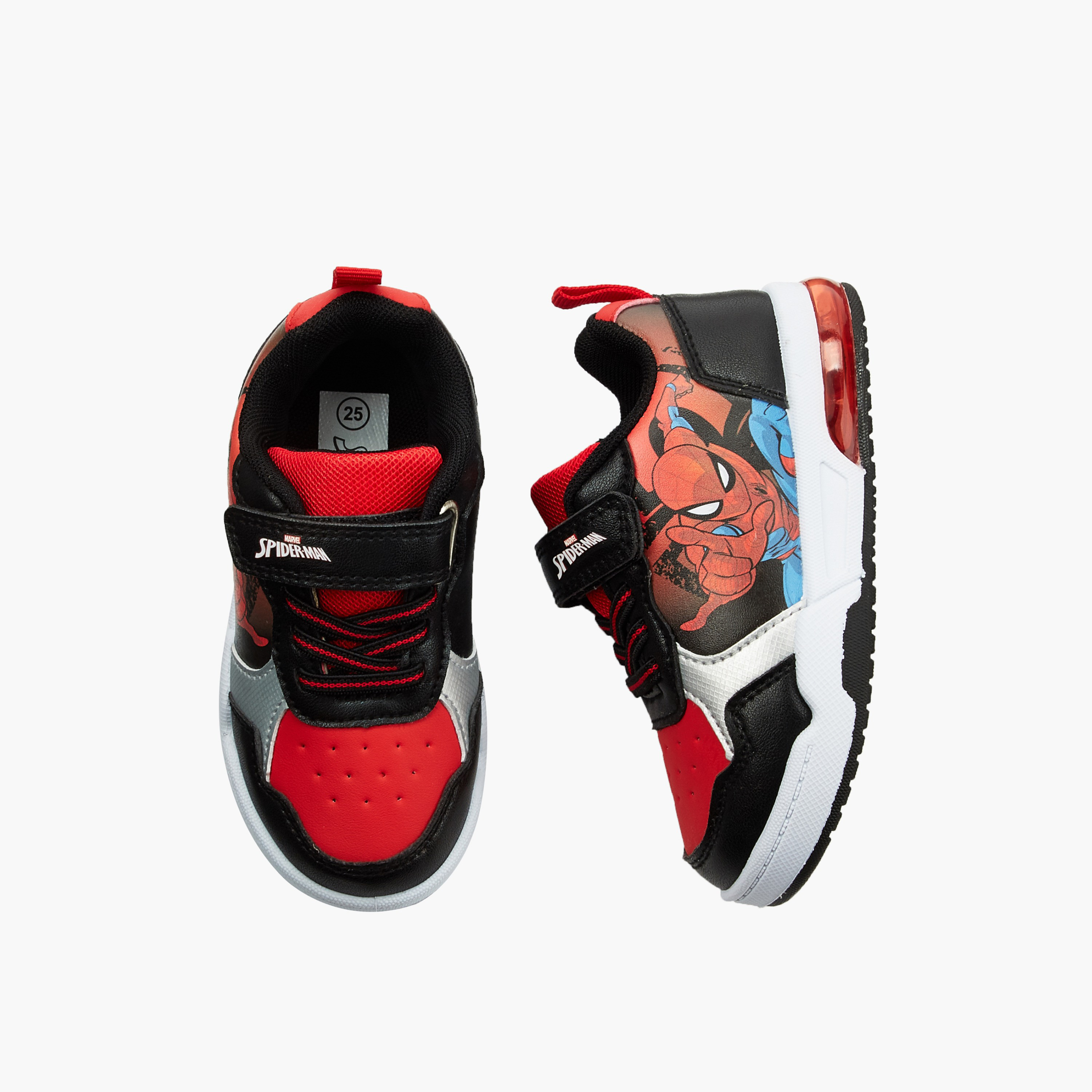 حذاء سنيكرز مضيء طول الكاحل بطبعات سبايدرمان للأولاد من مارفل-boys-shoes-sneakers-image-1