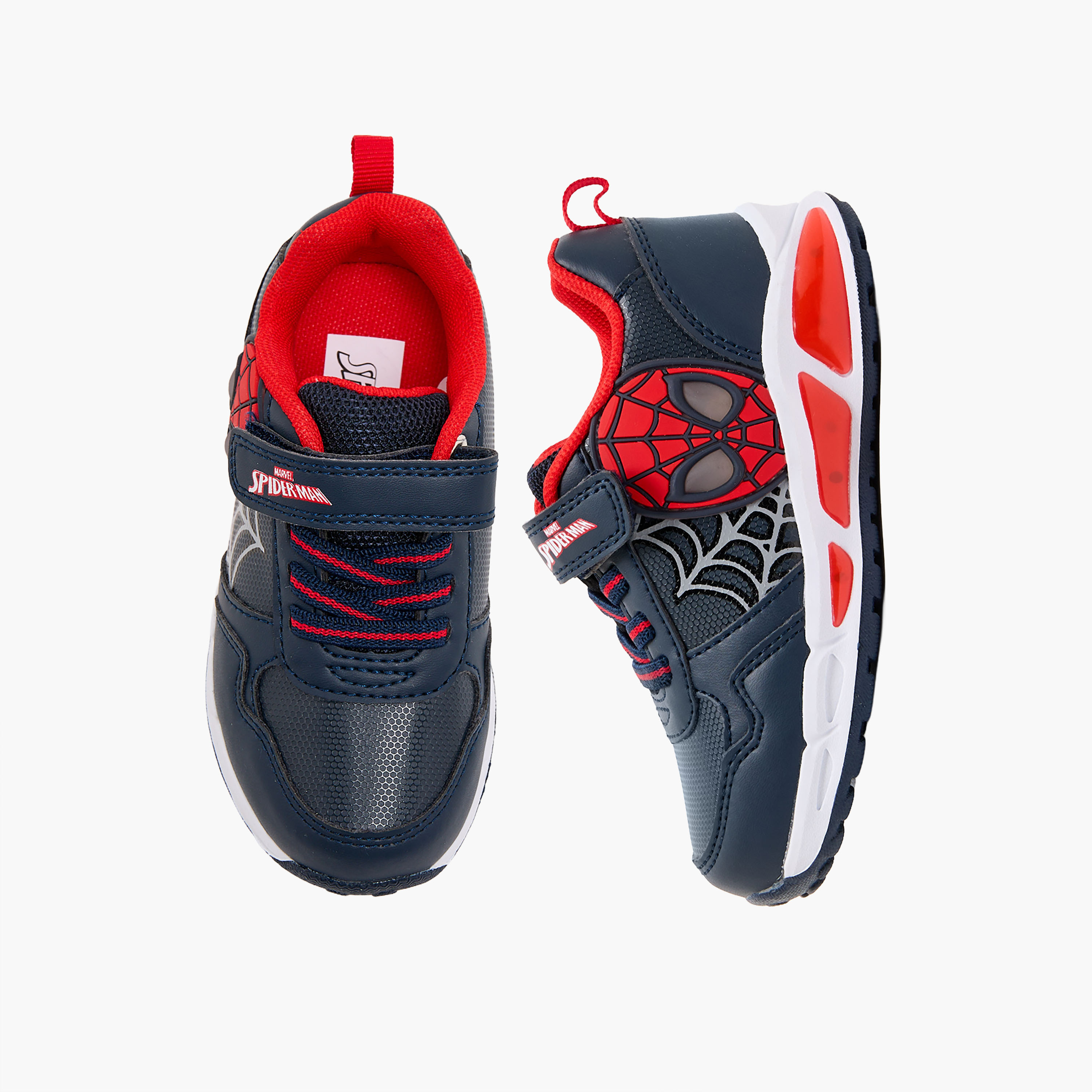 Marvel Boys Spider-Man Print Light-Up Ankle Sneakers-boys-shoes-sneakers-image-1