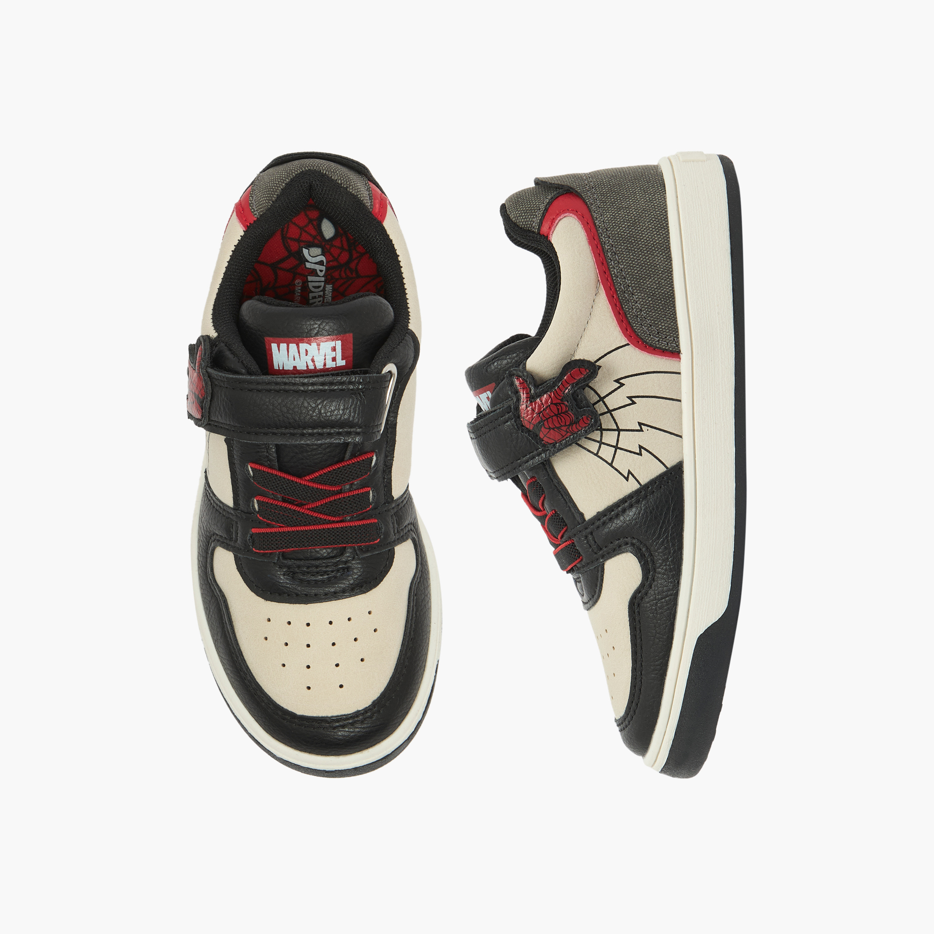 حذاء سنيكرز كاحل بشريط إغلاق وتصميم سبايدرمان للأولاد من مارفل-boys-shoes-sneakers-image-1