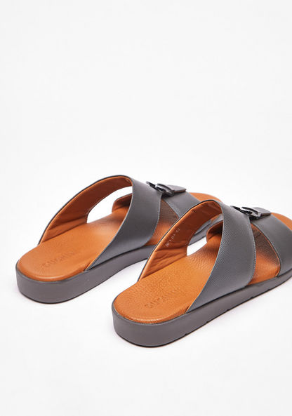 Duchini Men's Buckle Accented Slip-On Arabic Sandals