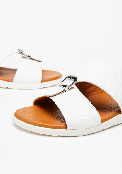 Duchini Men's Buckle Accented Slip-On Arabic Sandals
