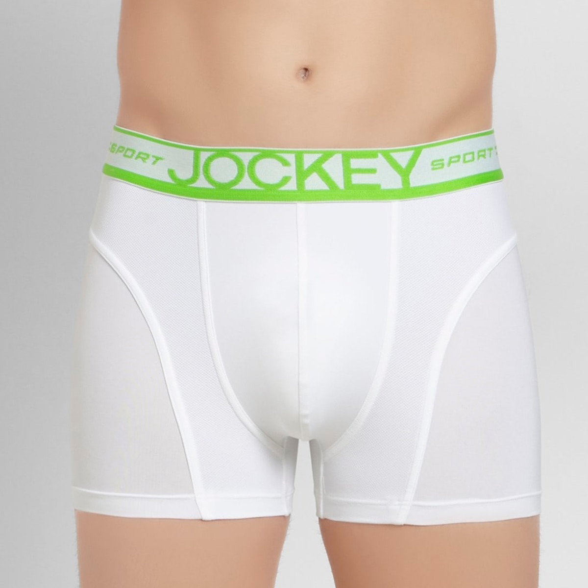 Jockey Men White Sport Performance Trunk