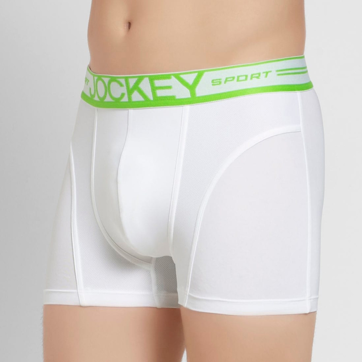 Jockey Men White Sport Performance Trunk