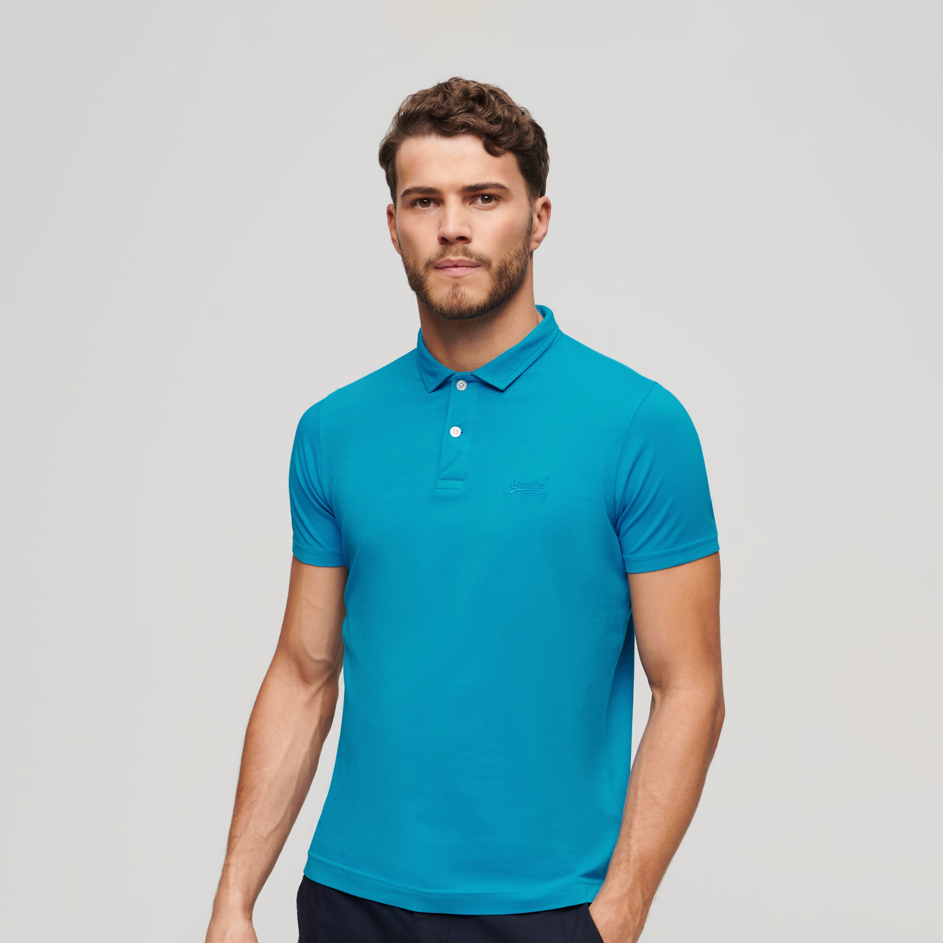 تي شيرت بولو رجالي بياقة وأكمام قصيرة بشعار من سوبردراي-men-clothing-tshirtsandpolos-polos-image-1