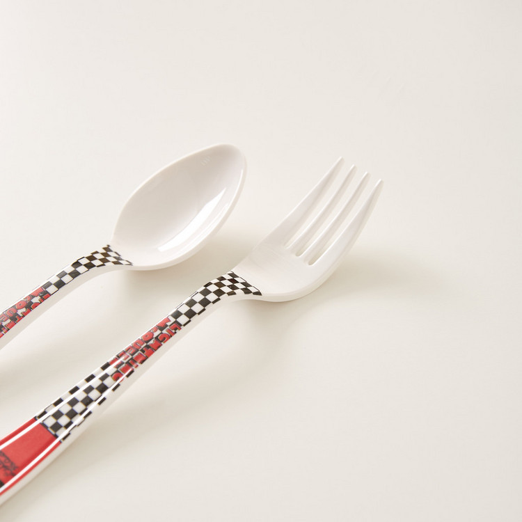 Cars Print Spoon and Fork Set