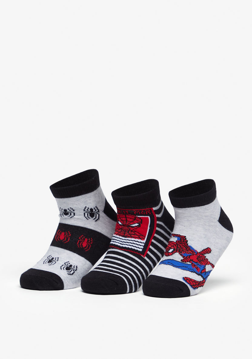 Spider-Man Textured Crew Length Socks - Set of 3-Boy%27s Socks-image-0