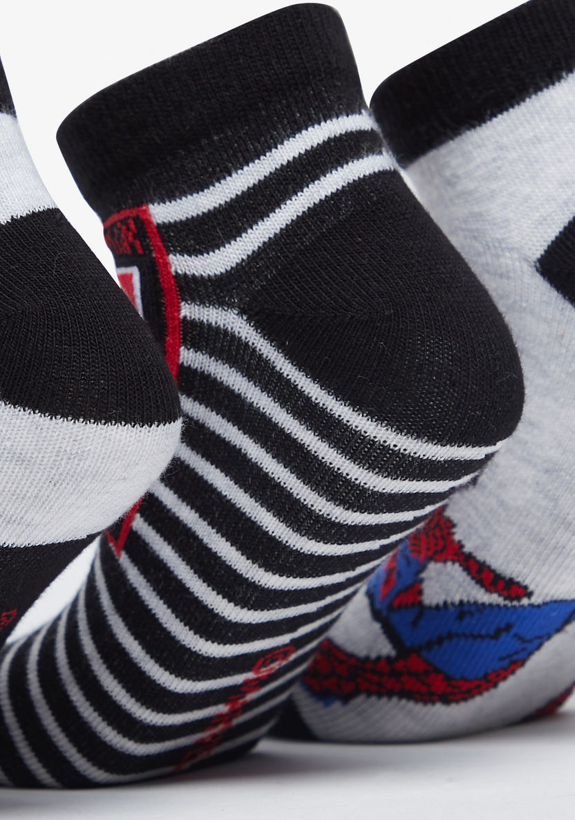 Spider-Man Textured Crew Length Socks - Set of 3-Boy%27s Socks-image-3