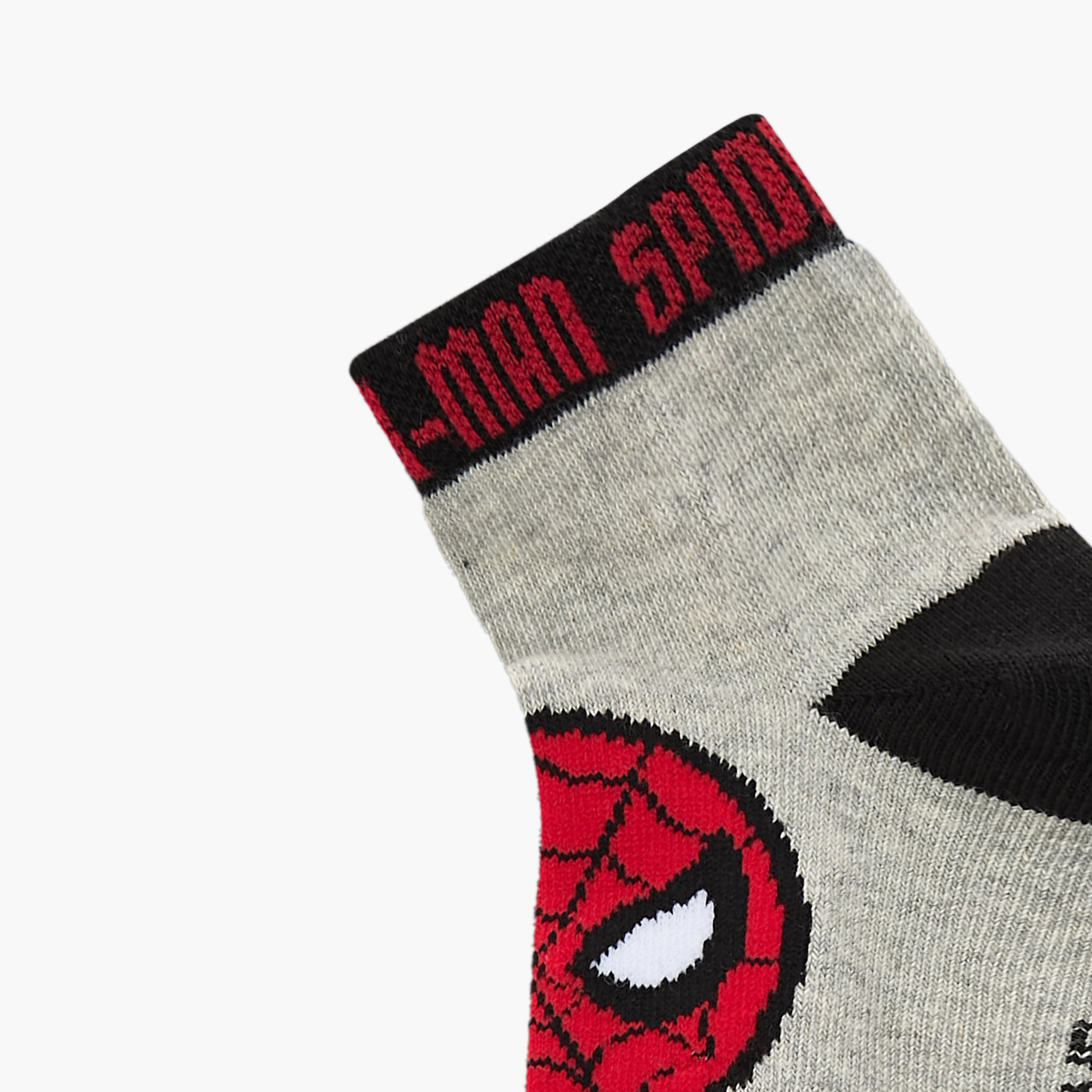 جوارب طول الكاحل بتفاصيل سبايدر مان - طقم من 3 أزواج-boys-accessories-socks-image-3