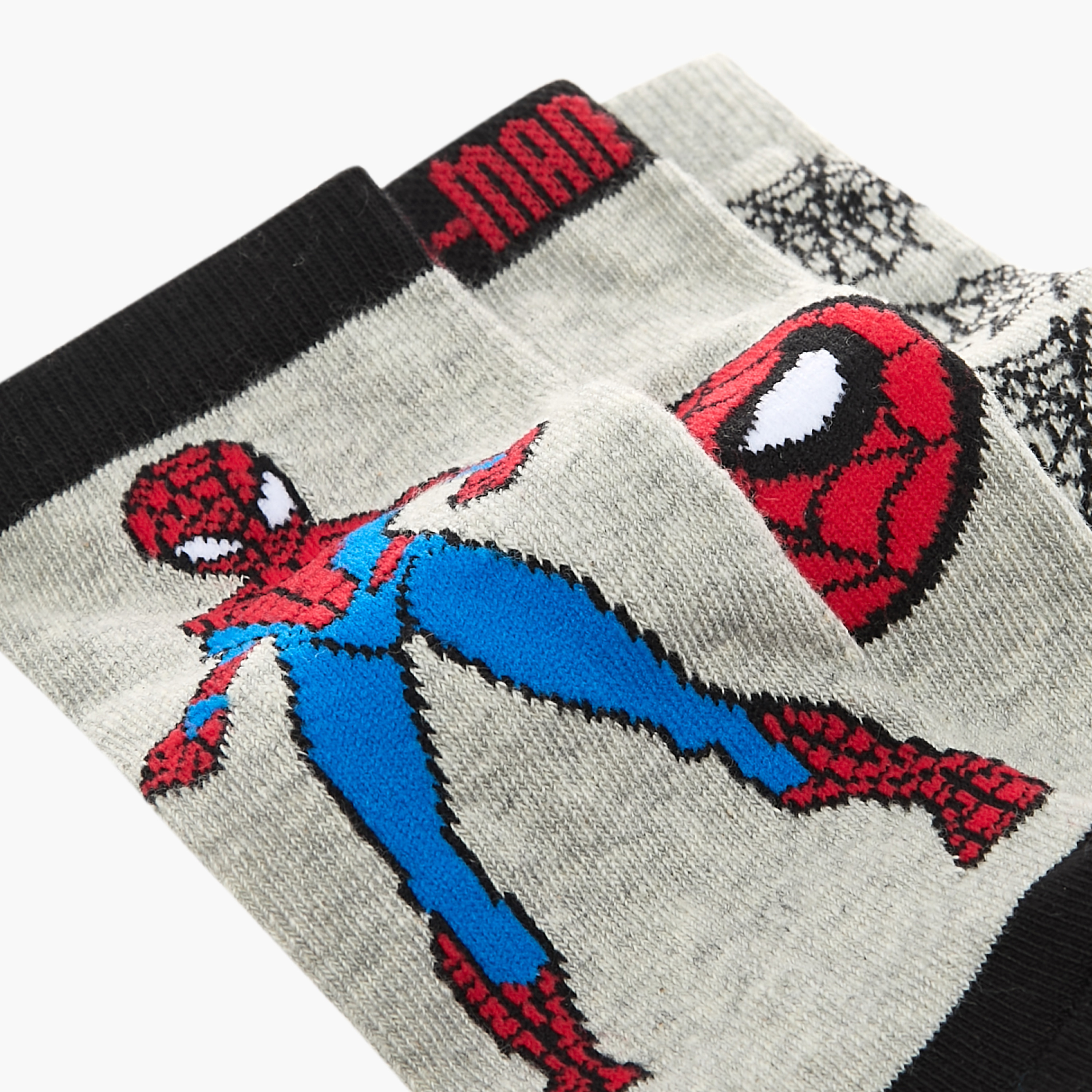 جوارب طول الكاحل بتفاصيل سبايدر مان - طقم من 3 أزواج-boys-accessories-socks-image-4