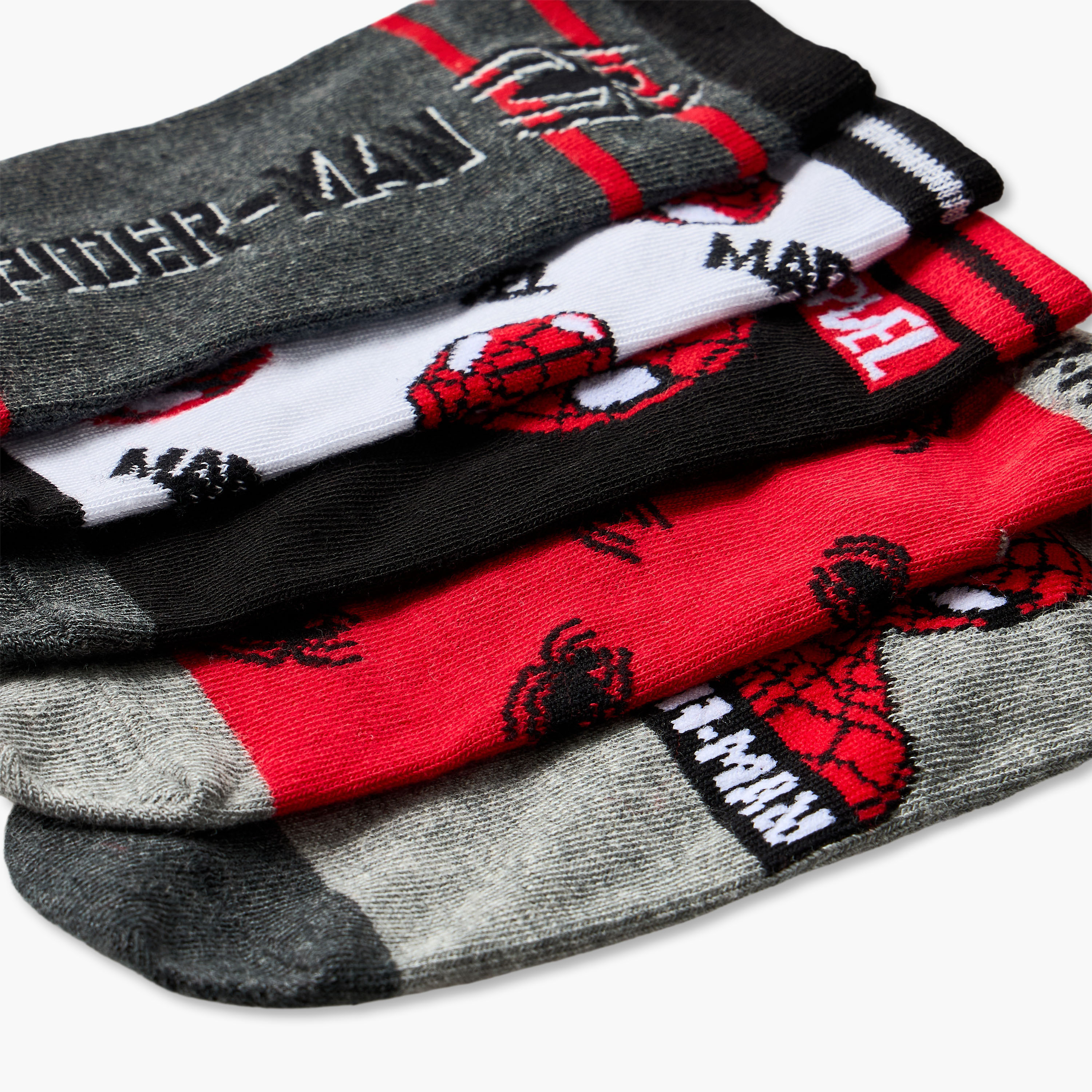 طقم جوارب طول الكاحل 5 أزواج بطبعات سبايدرمان للأولاد من مارفل-boys-accessories-socks-image-8