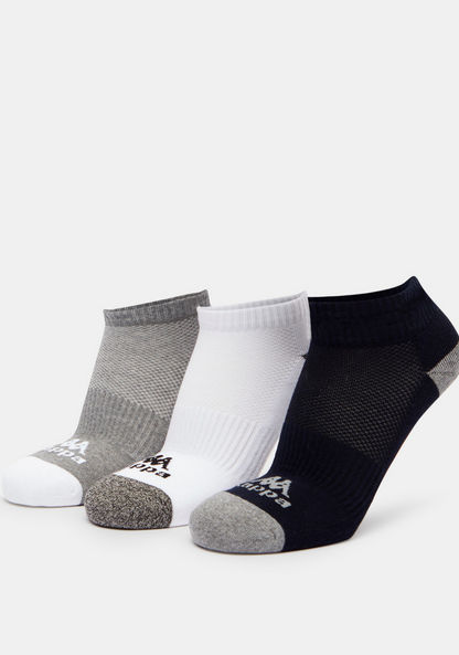 Kappa Textured Ankle Length Socks with Elasticated Hem - Set of 3