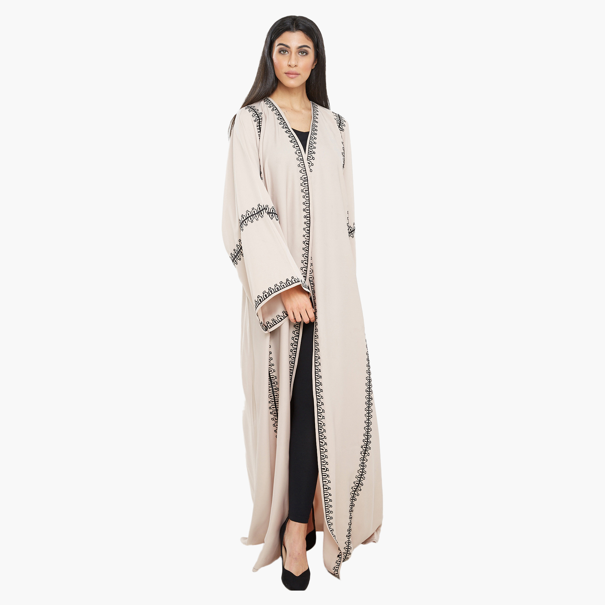 نخبة اللون البيج عباية-women-arabicclothing-abayas-image-1
