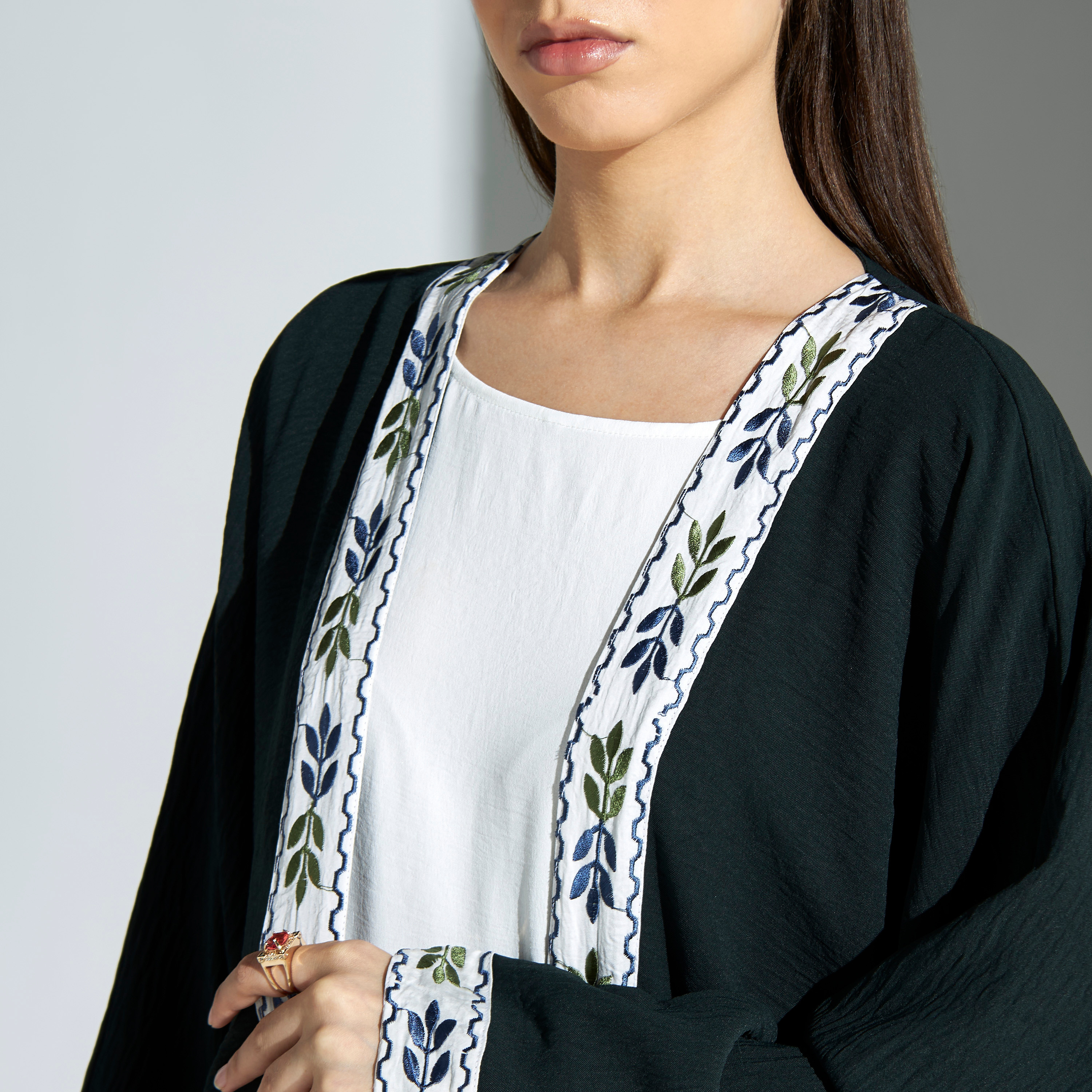 Malikah Embroidered Open Front Abaya with Hijab-women-arabicclothing-abayas-image-3