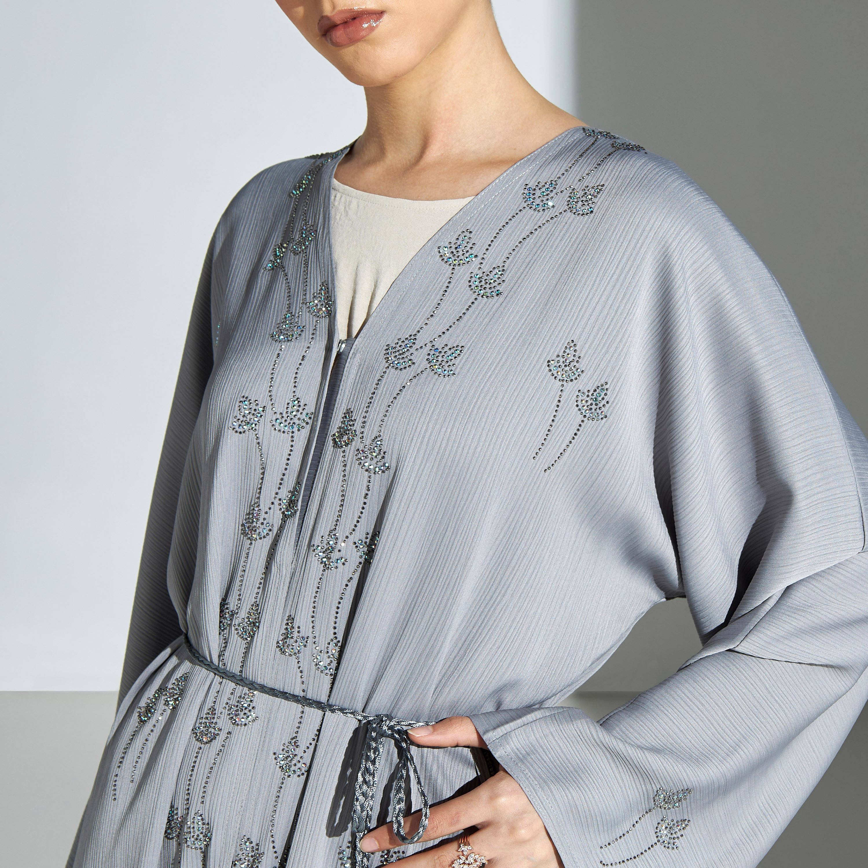 Malikah Embellished Abaya with Hijab and Tie-Ups-women-arabicclothing-abayas-image-3