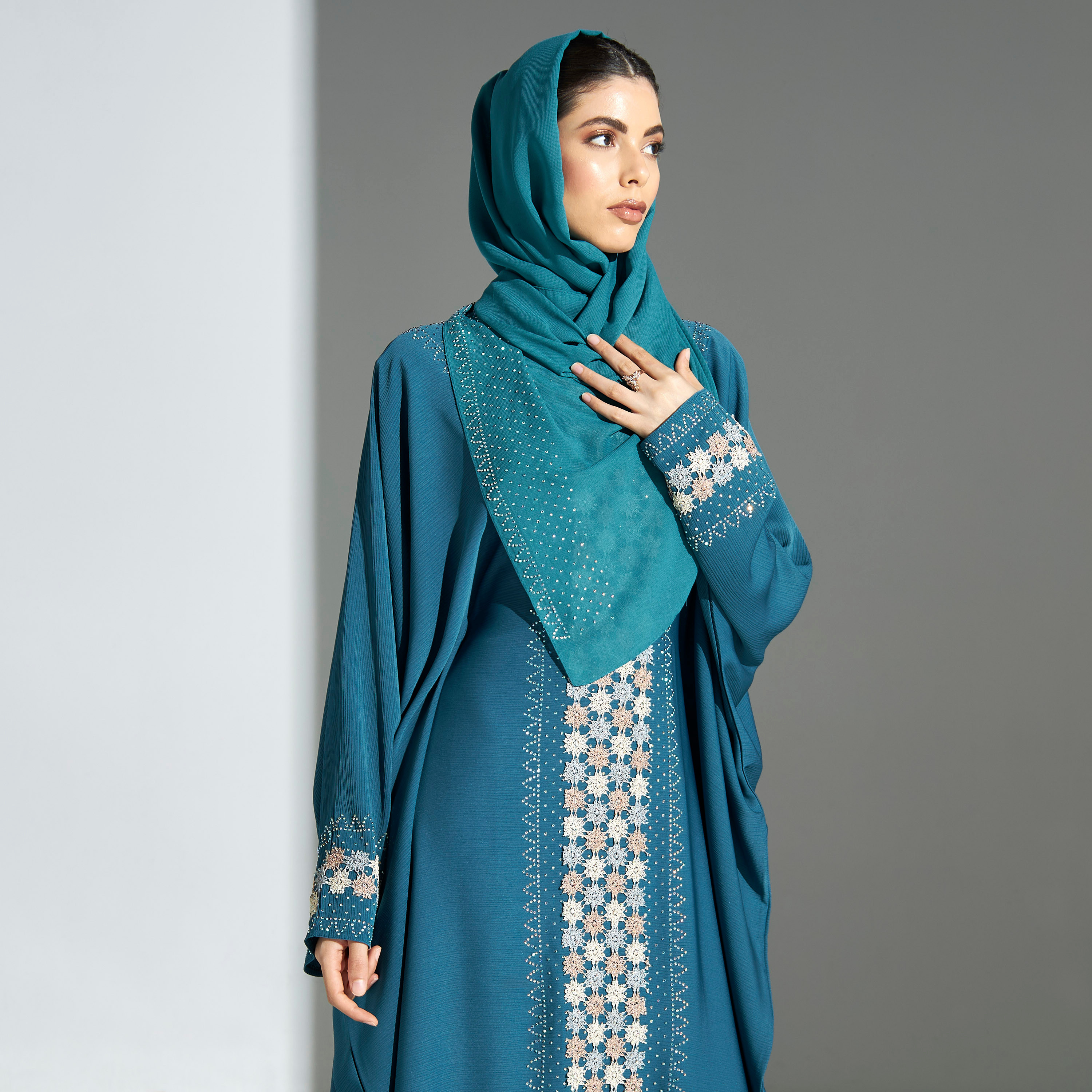 Malikah Embellished Abaya with Hijab-women-arabicclothing-abayas-image-2