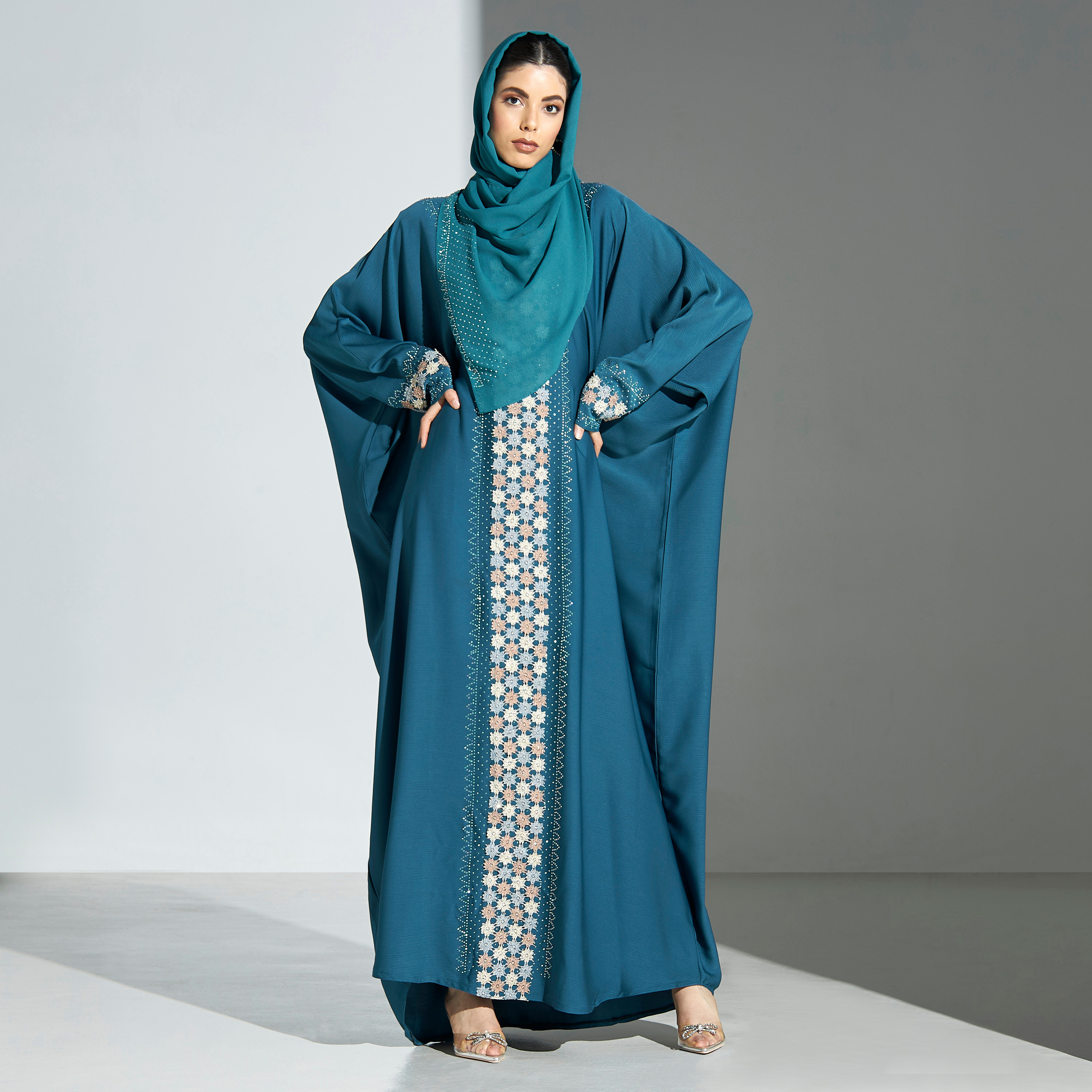 Malikah Embellished Abaya with Hijab-women-arabicclothing-abayas-image-4