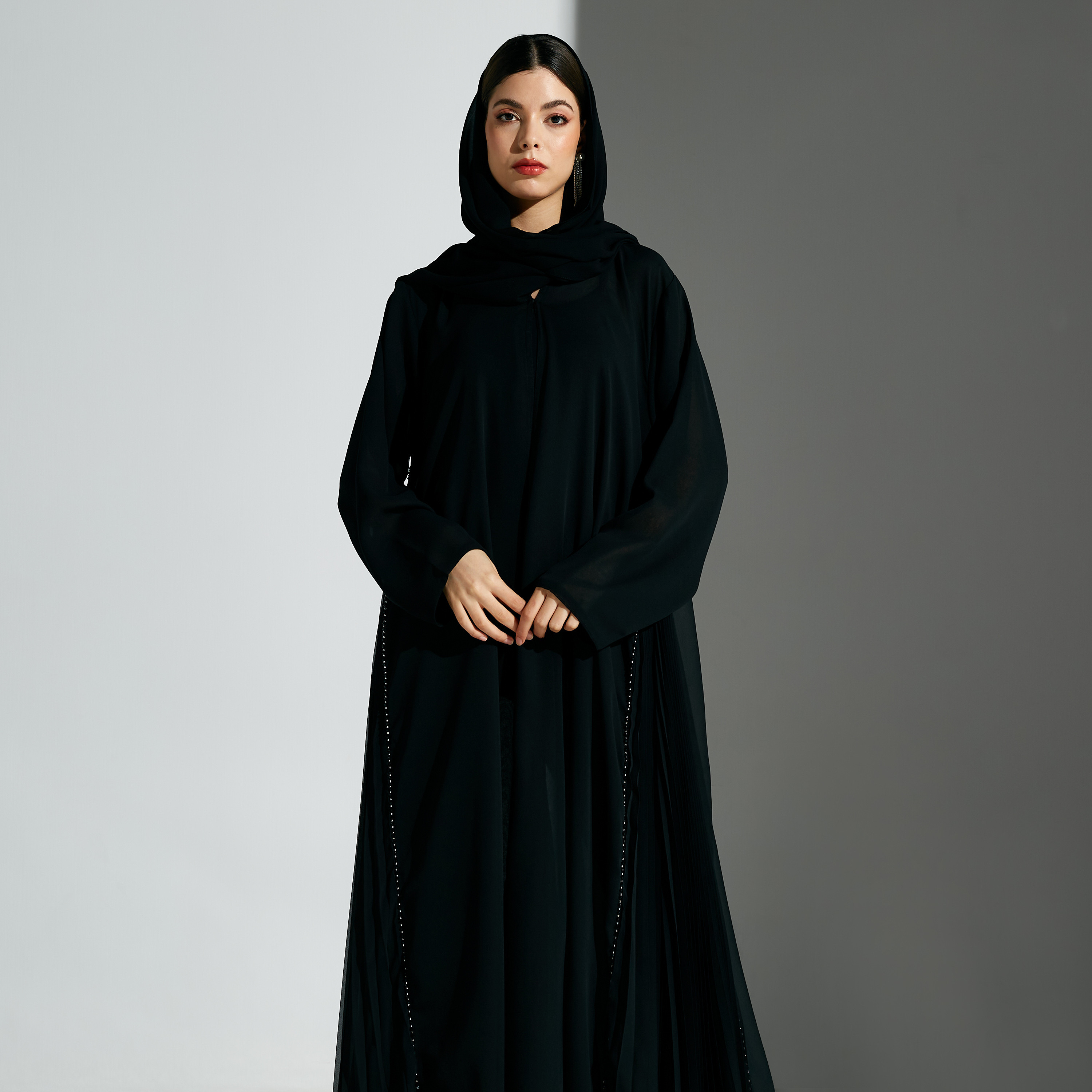 Malikah Solid Abaya with Hijab-women-arabicclothing-abayas-image-2