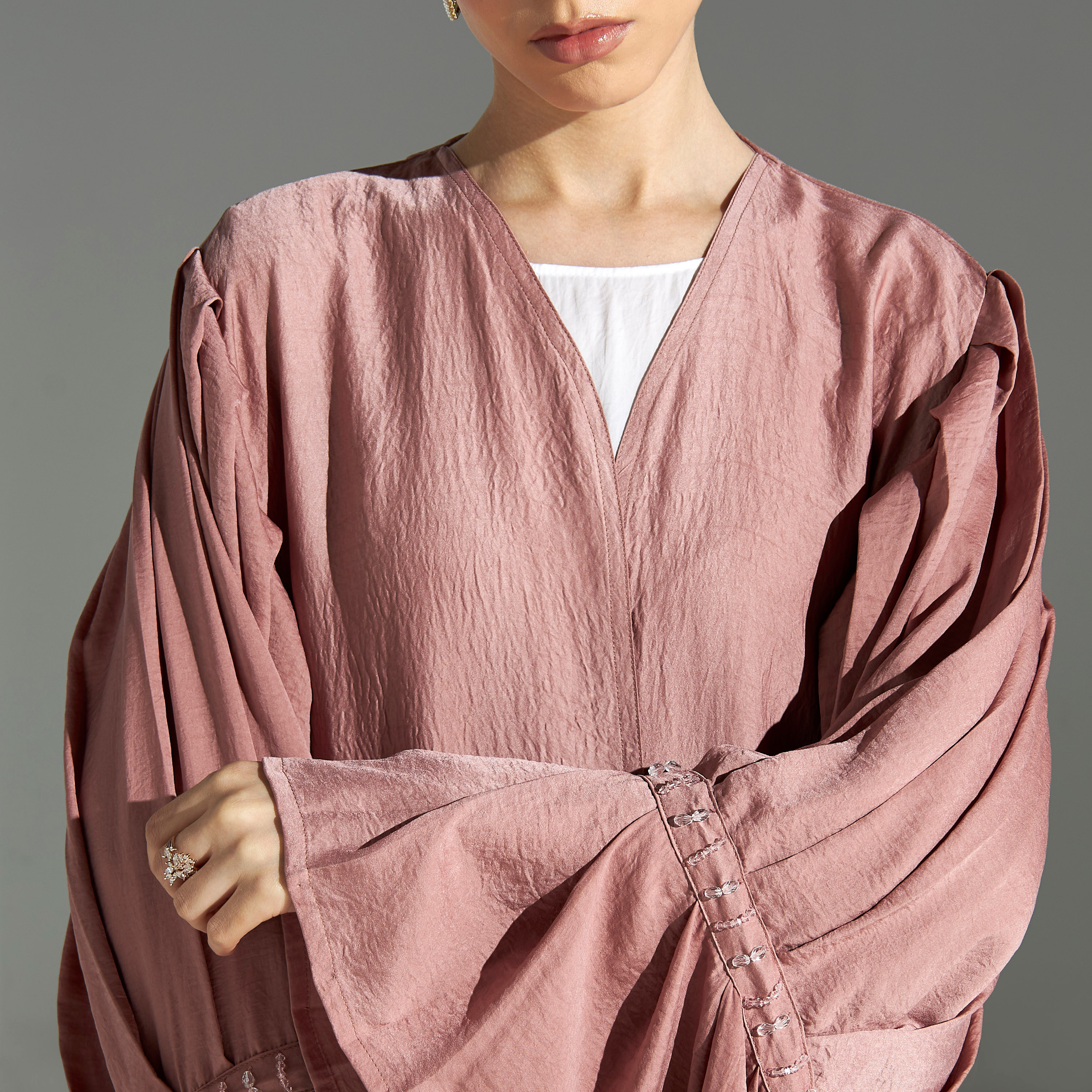 Malikah Sequinned Abaya with Hijab-women-arabicclothing-abayas-image-3