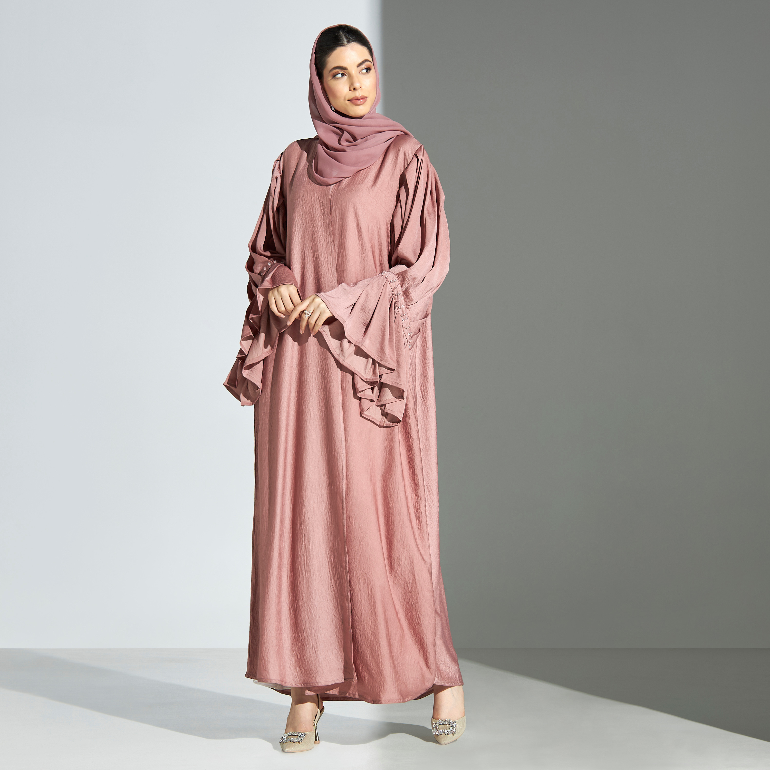 Malikah Sequinned Abaya with Hijab-women-arabicclothing-abayas-image-4