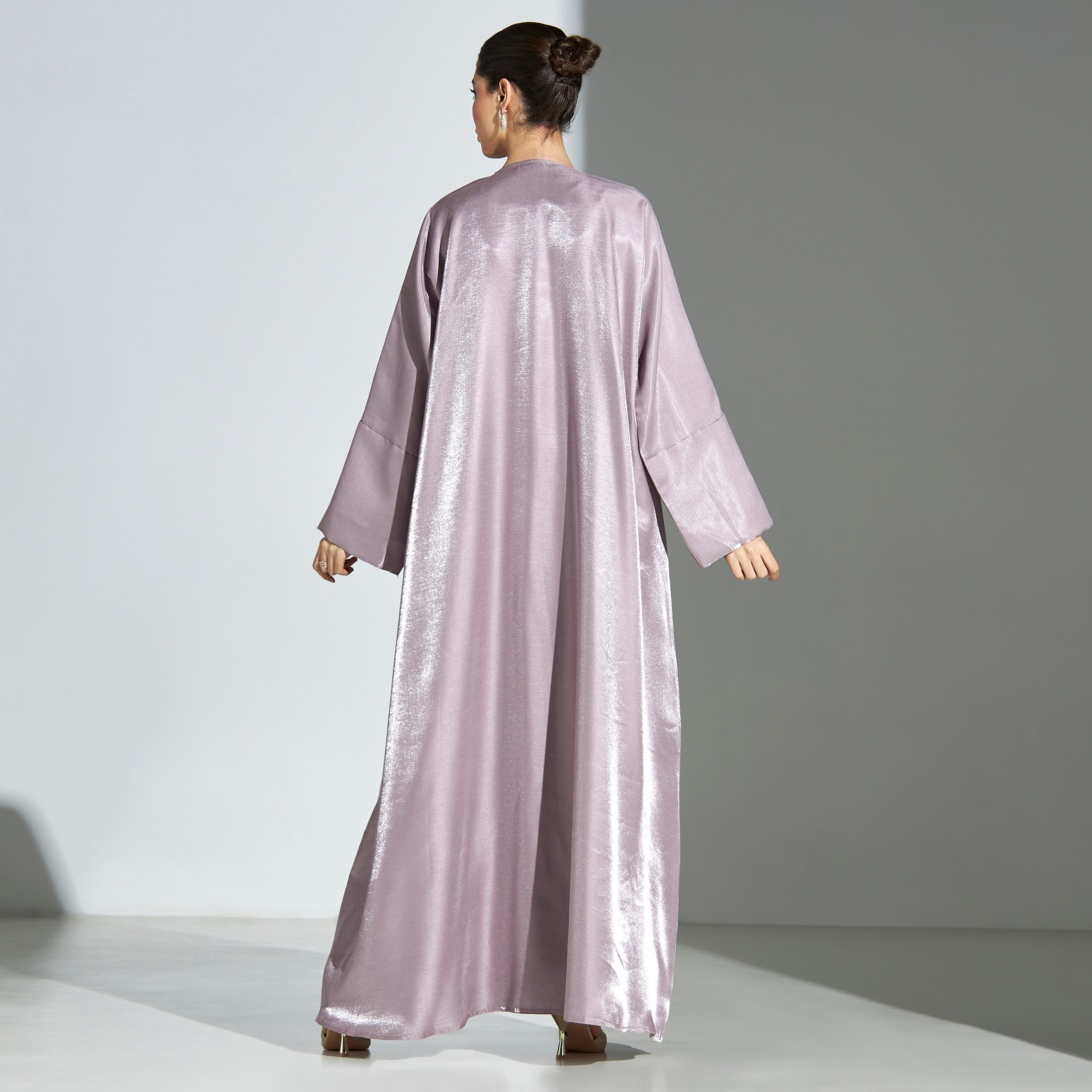 Malikah Solid Abaya with Button Detail and Hijab-women-arabicclothing-abayas-image-5