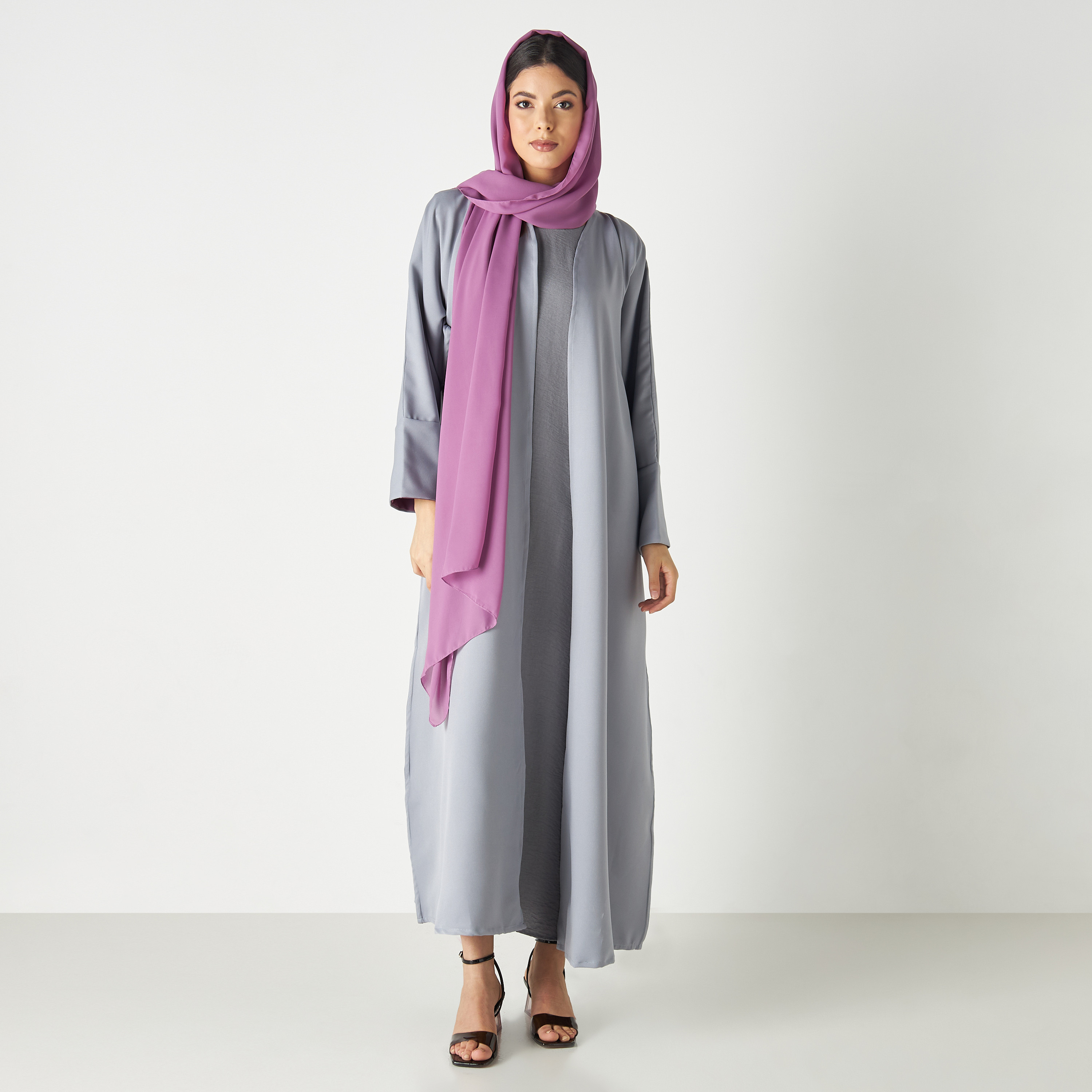 Malikah Solid Open Front Abaya-women-arabicclothing-abayas-image-1