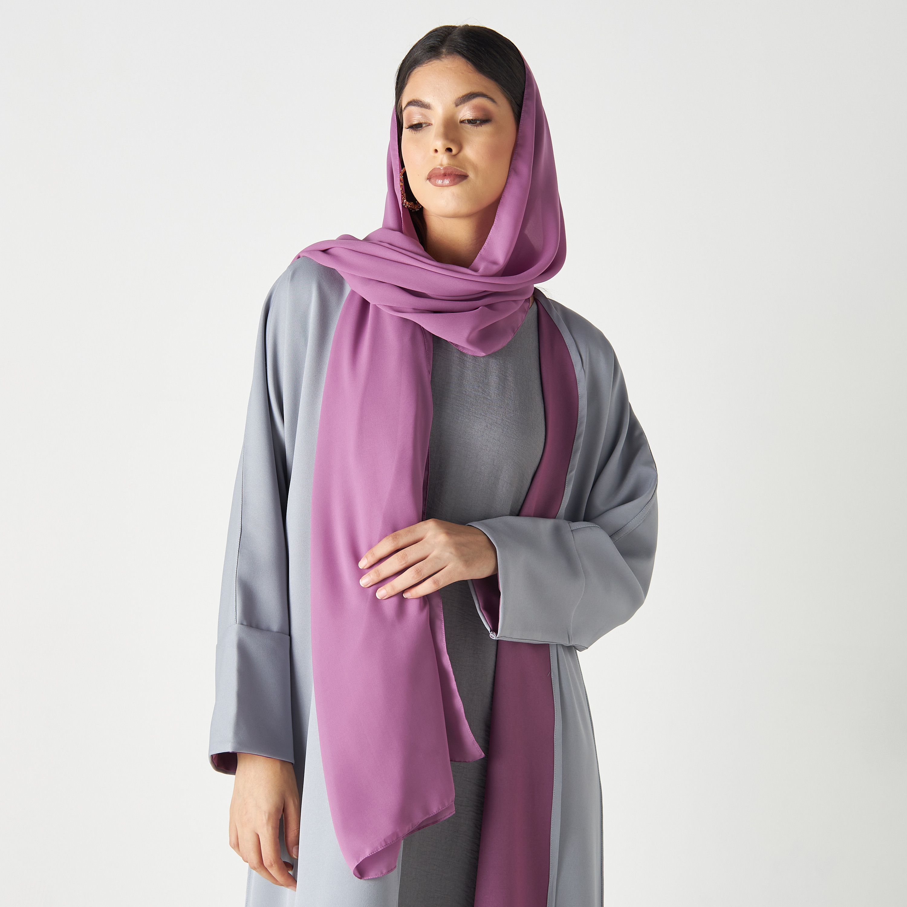Malikah Solid Open Front Abaya-women-arabicclothing-abayas-image-3