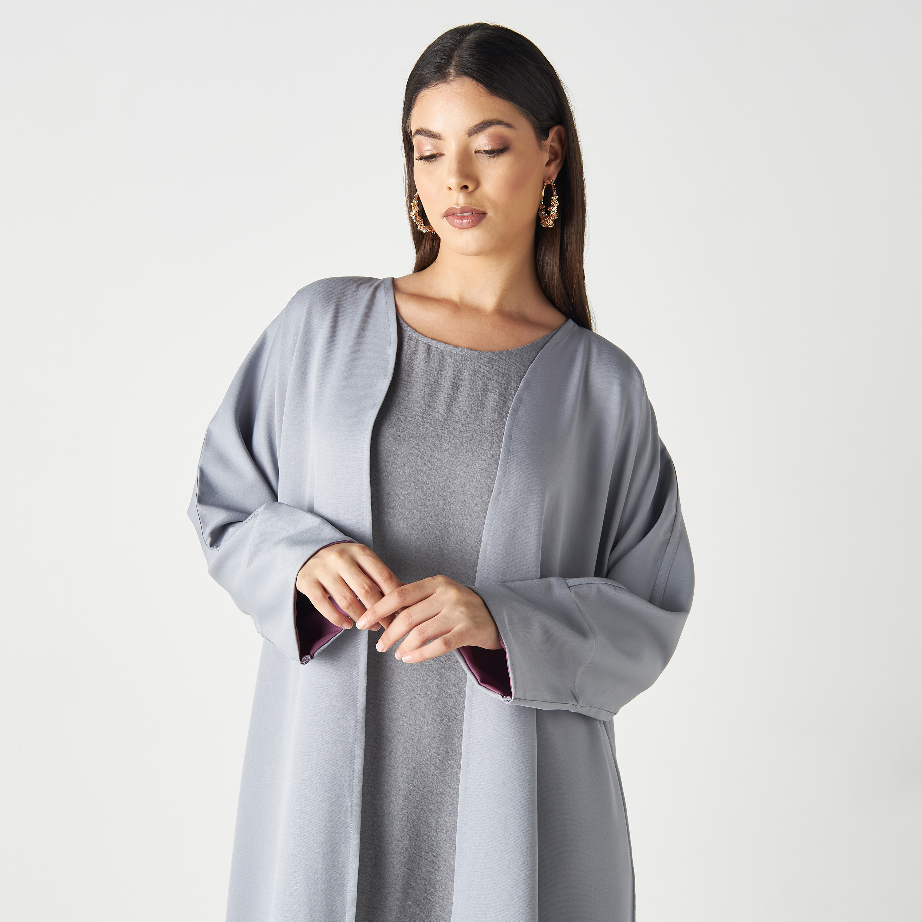 Malikah Solid Open Front Abaya-women-arabicclothing-abayas-image-5