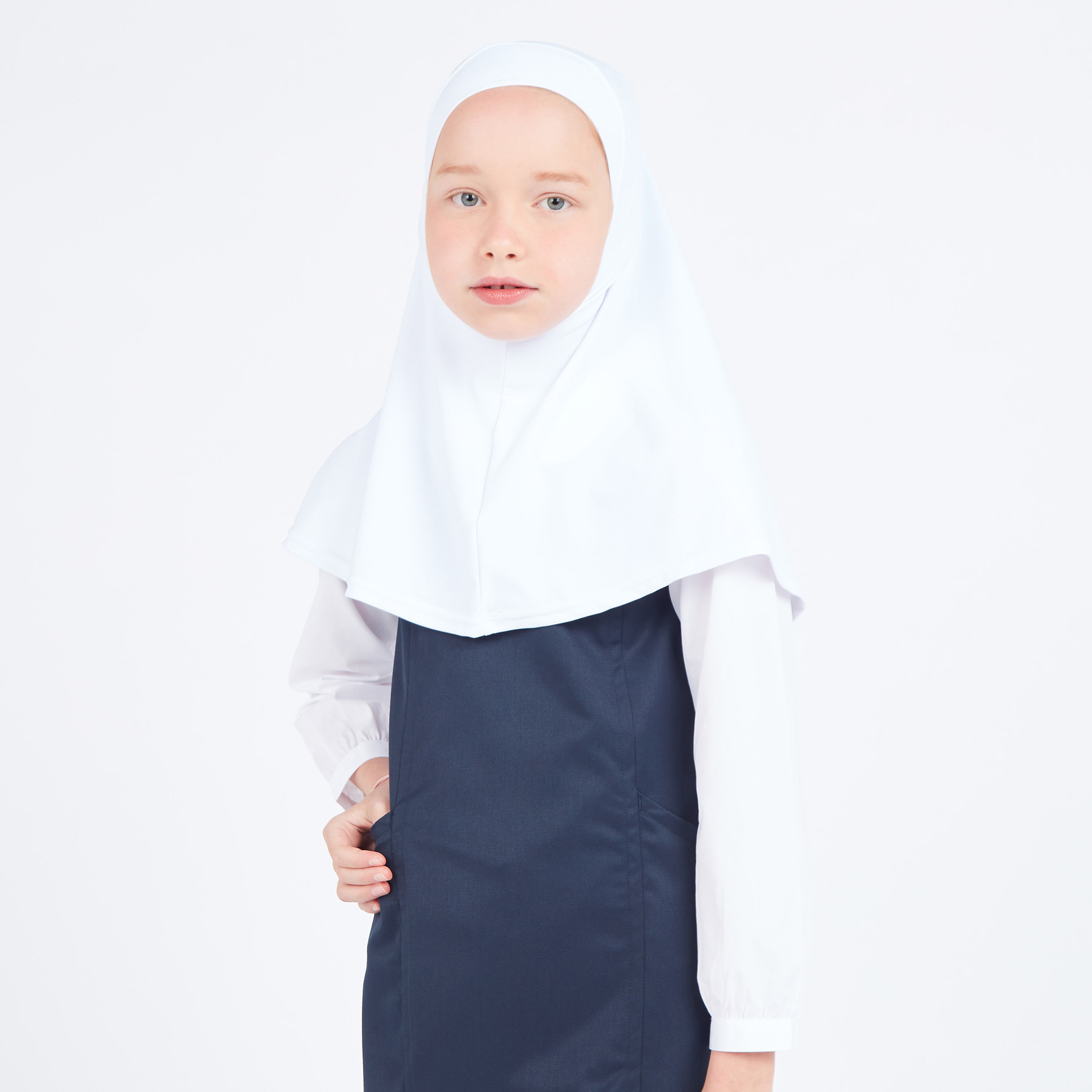 Malikah Girls Plain White Hijab-girls-clothing-arabicclothing-prayer-image-1