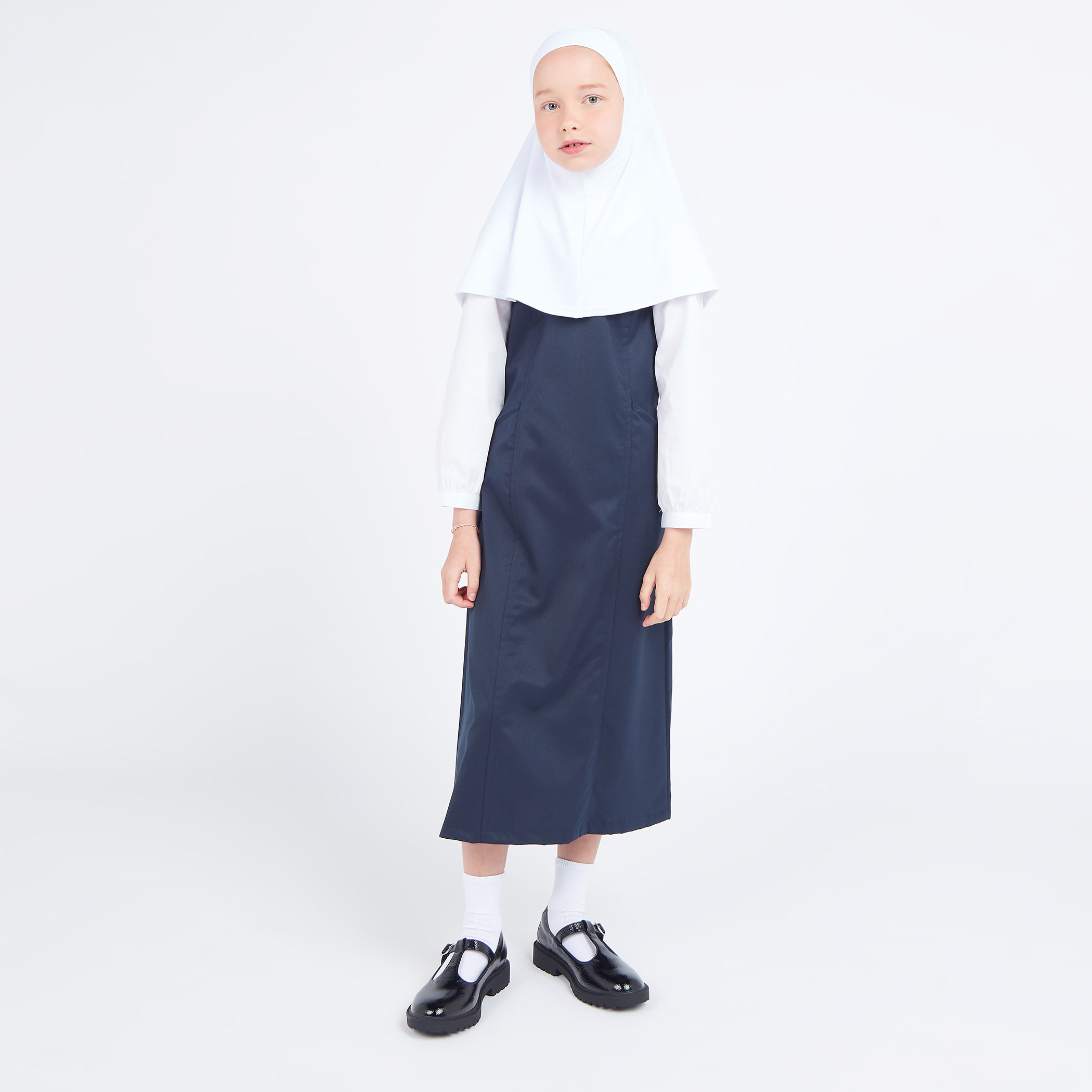 حجاب للفتيات سادة بلون أبيض من مليكة-girls-clothing-arabicclothing-prayer-image-2