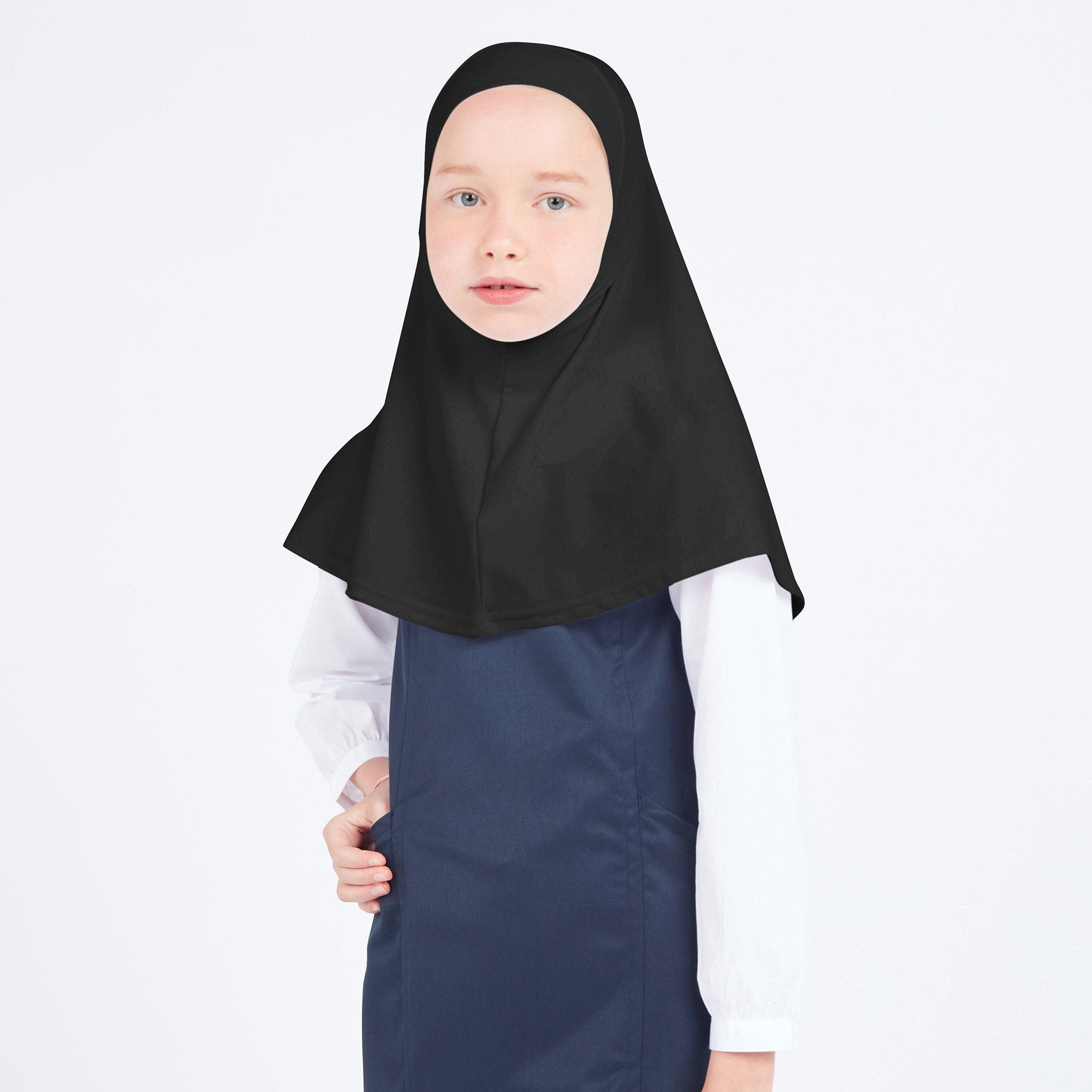 Malikah Girls Plain Black Hijab-girls-clothing-arabicclothing-prayer-image-1
