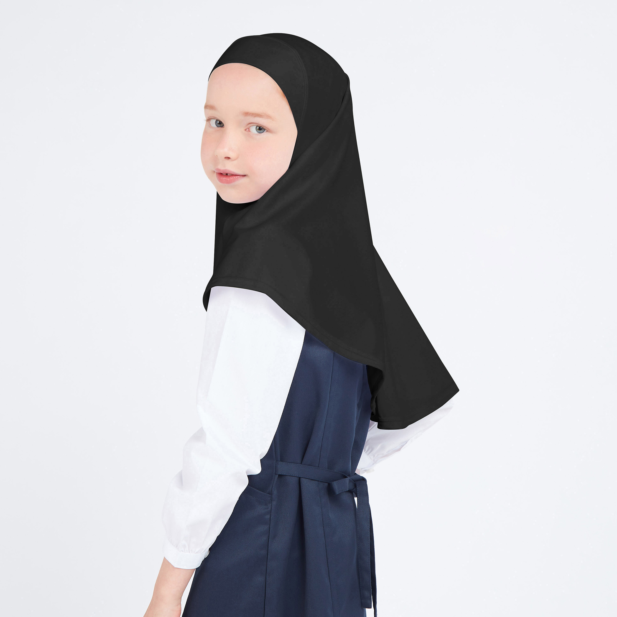Malikah Girls Plain Black Hijab-girls-clothing-arabicclothing-prayer-image-3